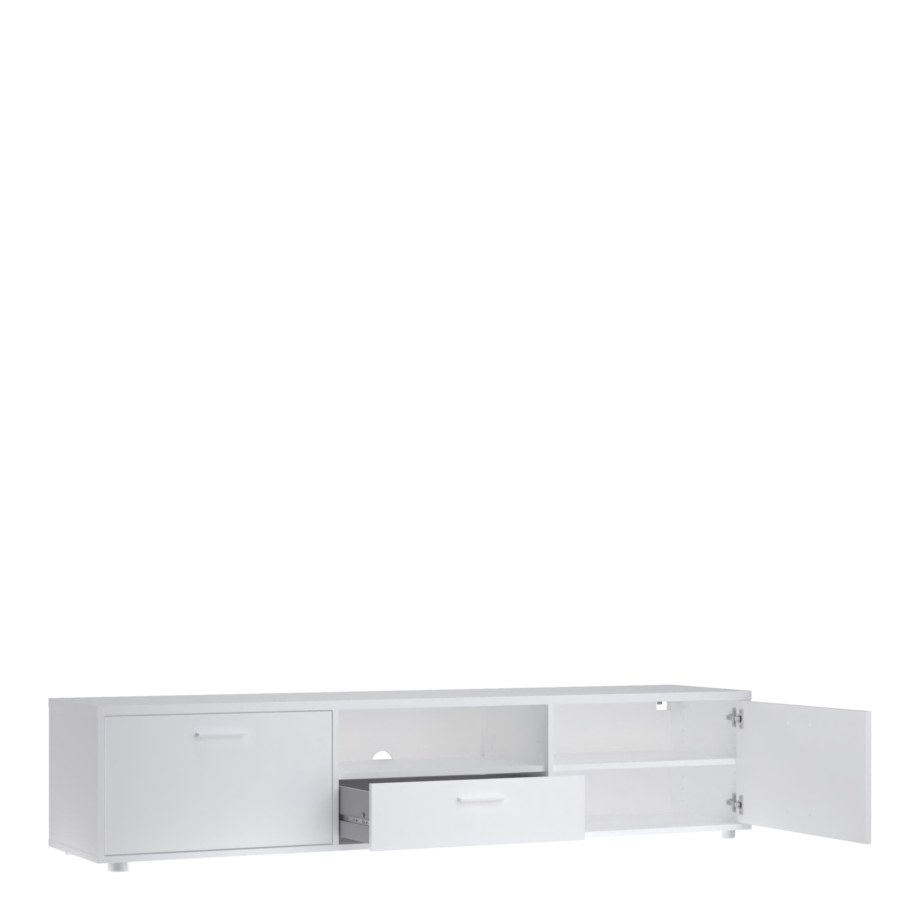 Media TV Unit with 2 Doors 1 Drawer 177cm White – FTG, view 5
