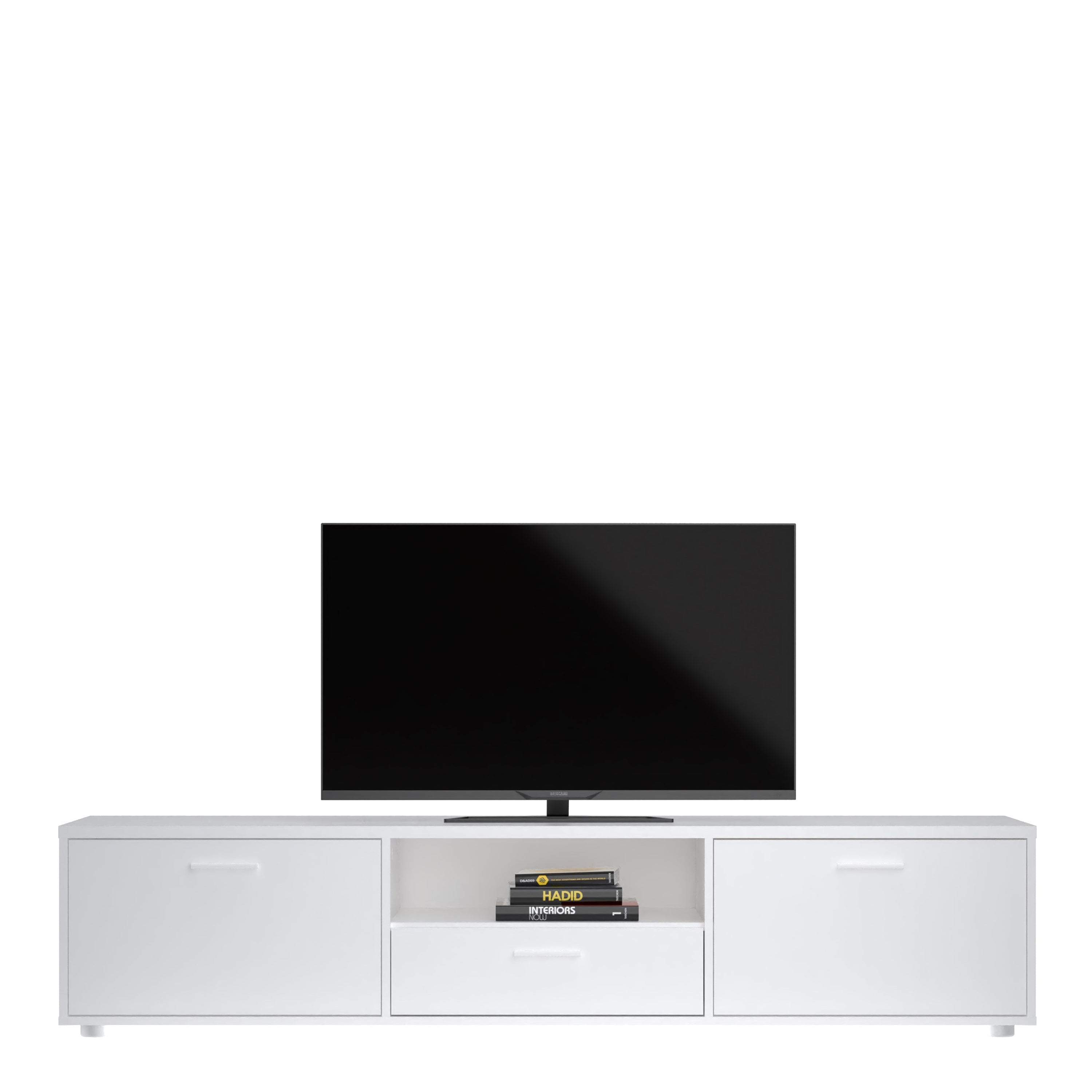 Media TV Unit with 2 Doors 1 Drawer 177cm White – FTG, view 8