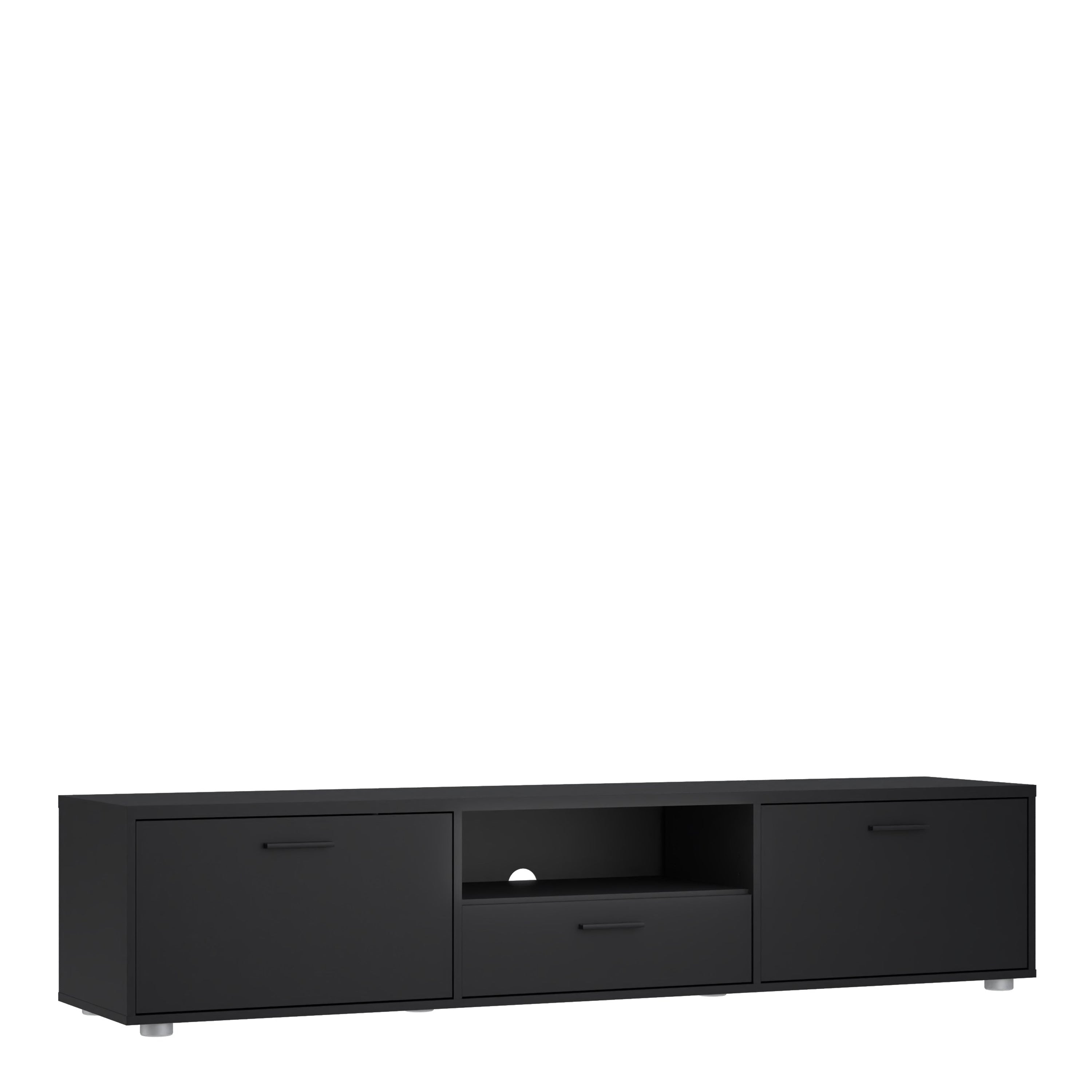Media TV Unit with 2 Doors 1 Drawer 177cm Black – FTG