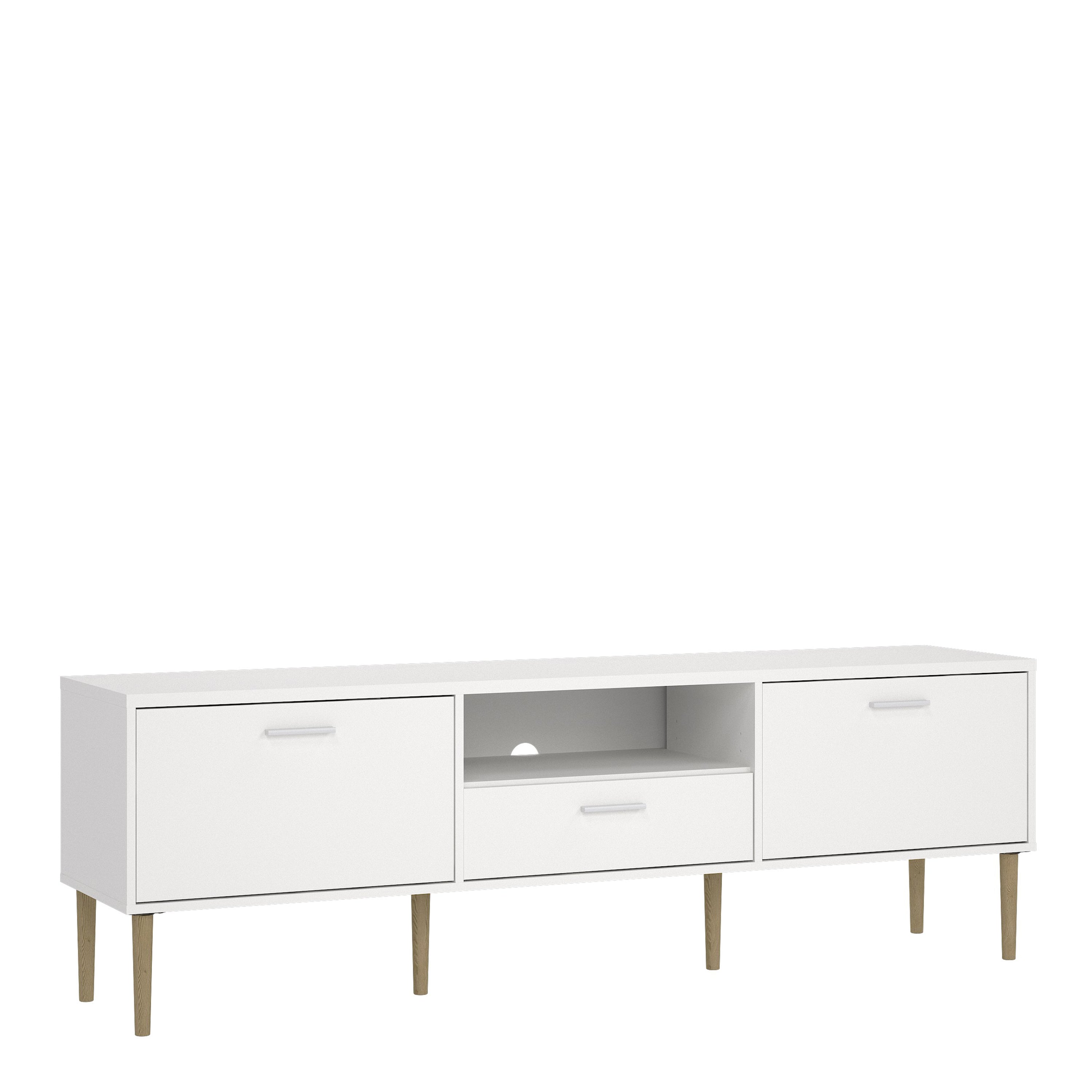 Media TV Unit with 2 Doors 1 Drawer in White – FTG