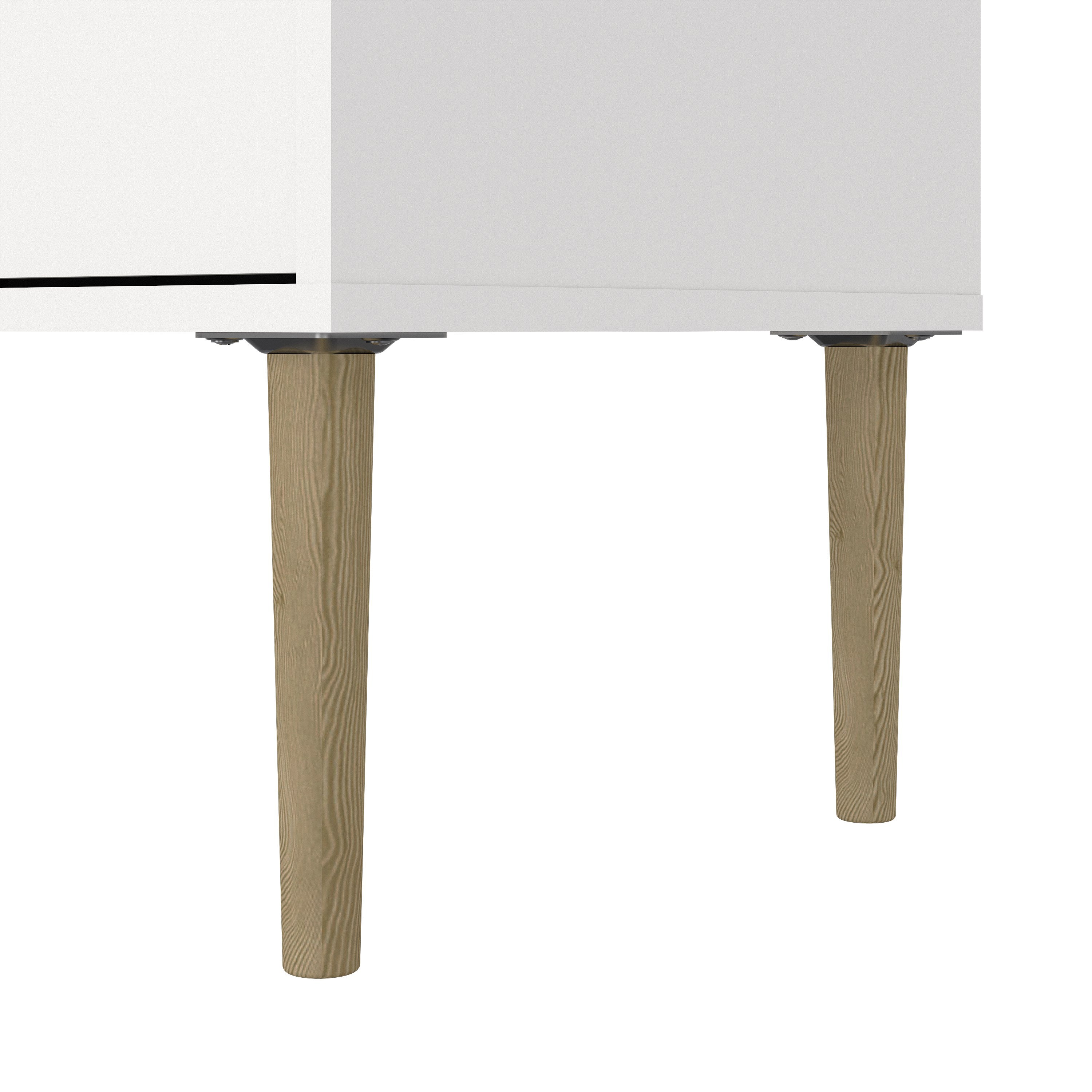 Media TV Unit with 2 Doors 1 Drawer in White – FTG, view 9