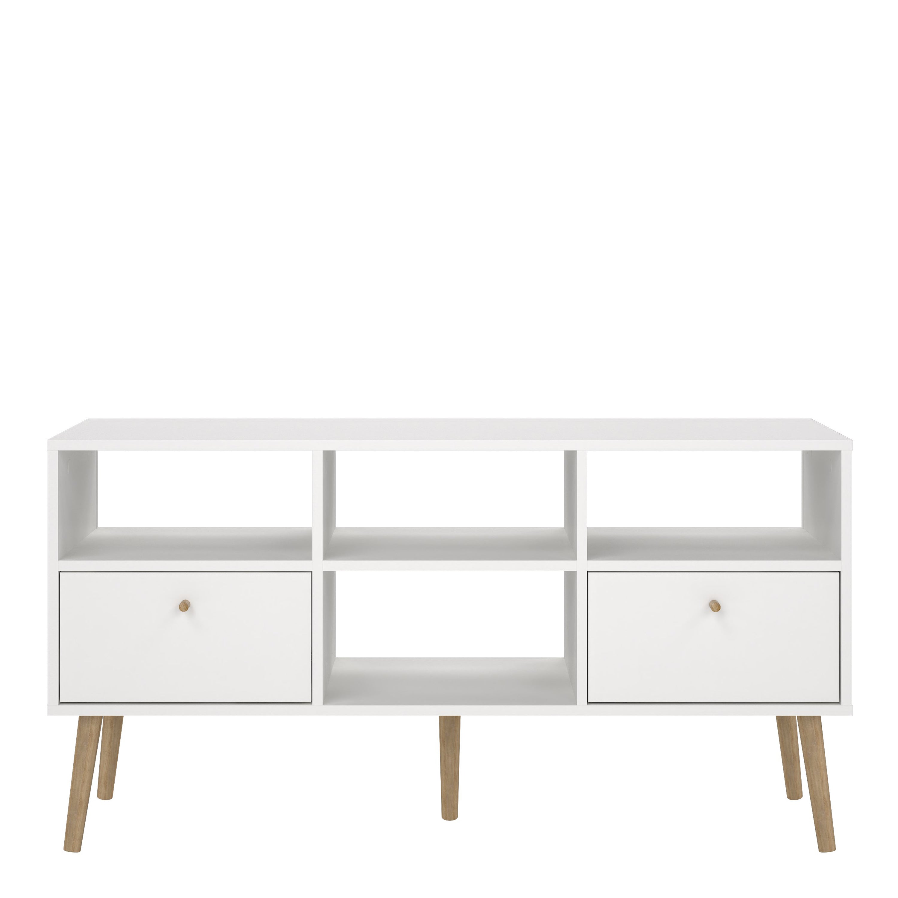 Cumbria TV-Unit 2 Drawers White – FTG, view 2