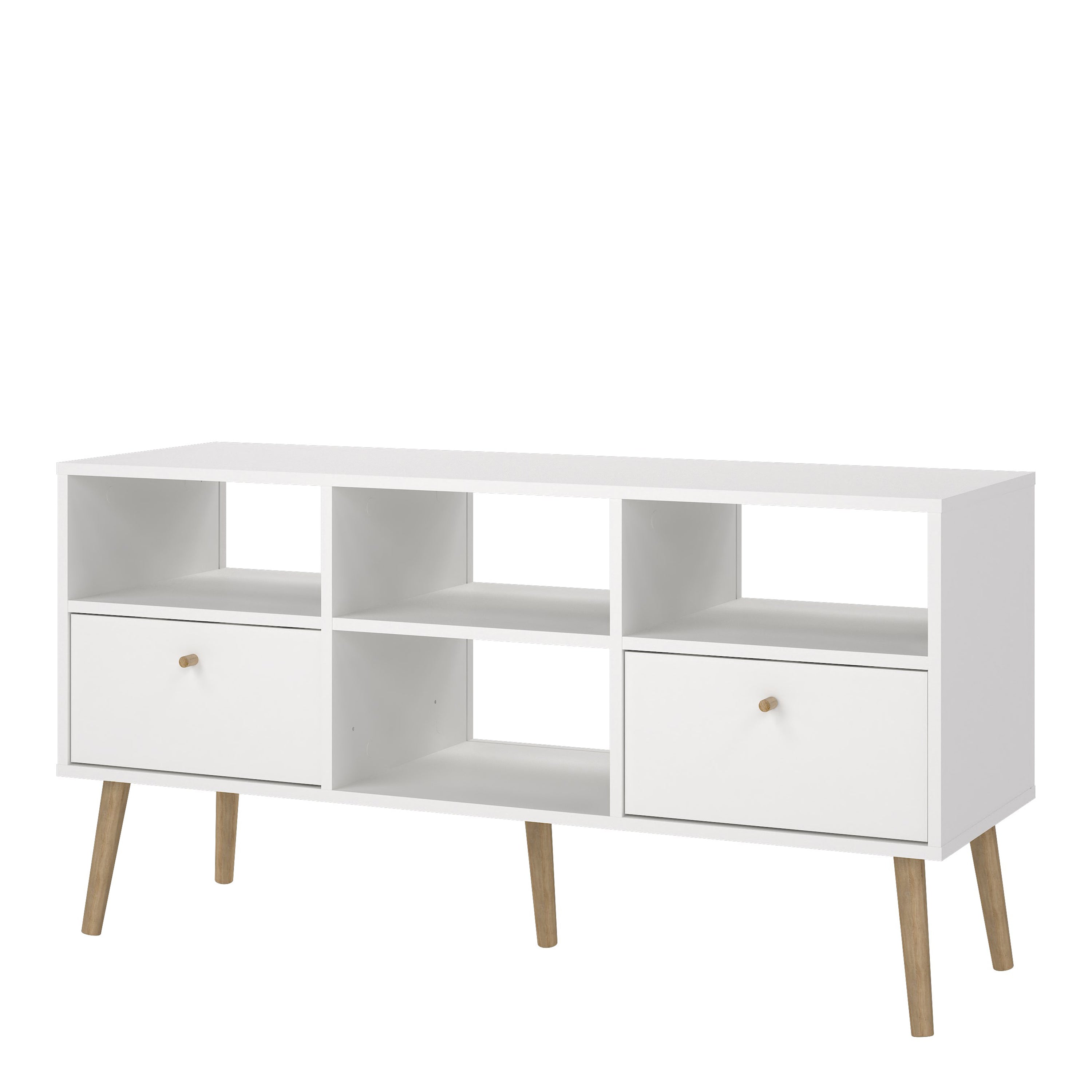 Cumbria TV-Unit 2 Drawers White – FTG, view 3