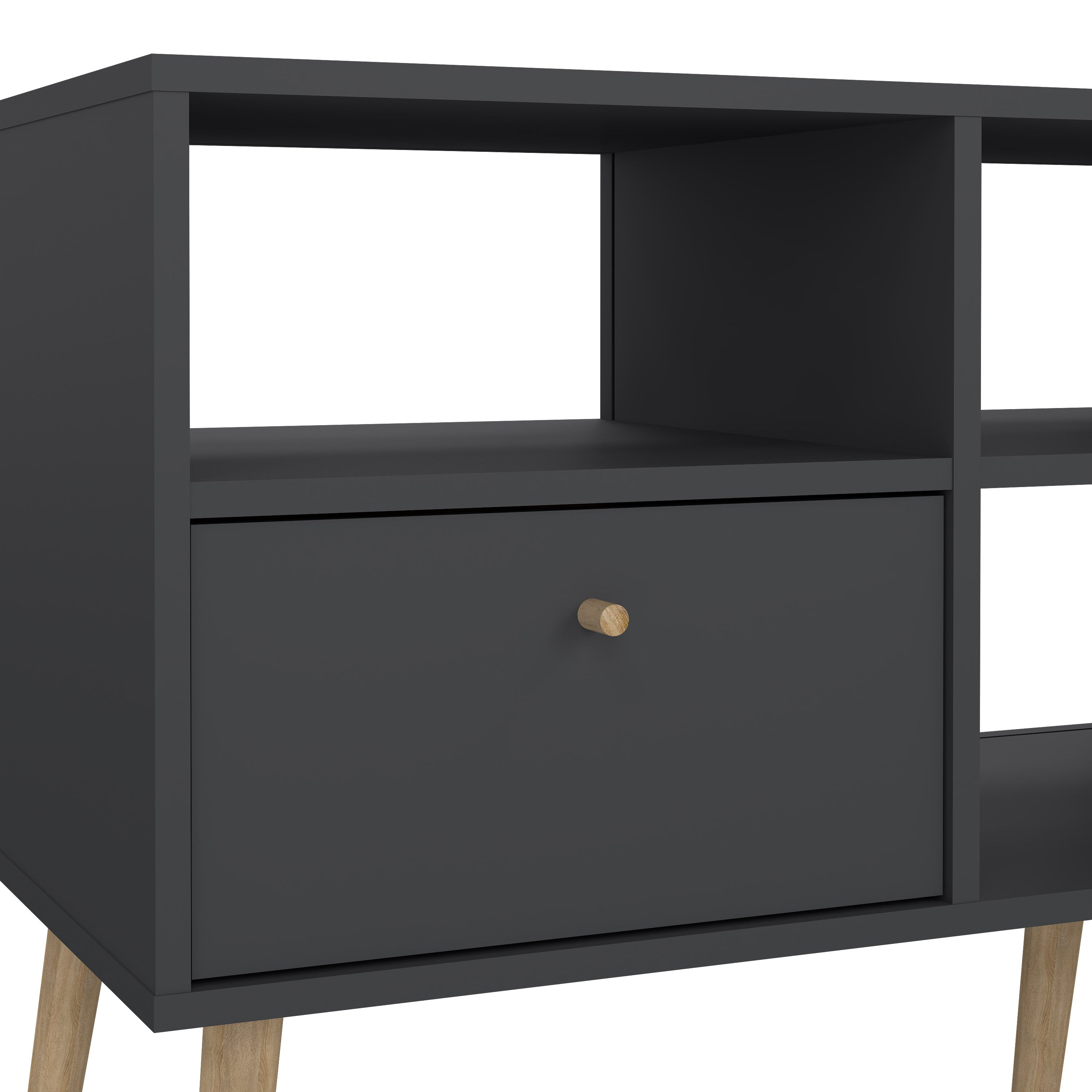 Cumbria TV-Unit 2 Drawers Dark Grey – FTG, view 2