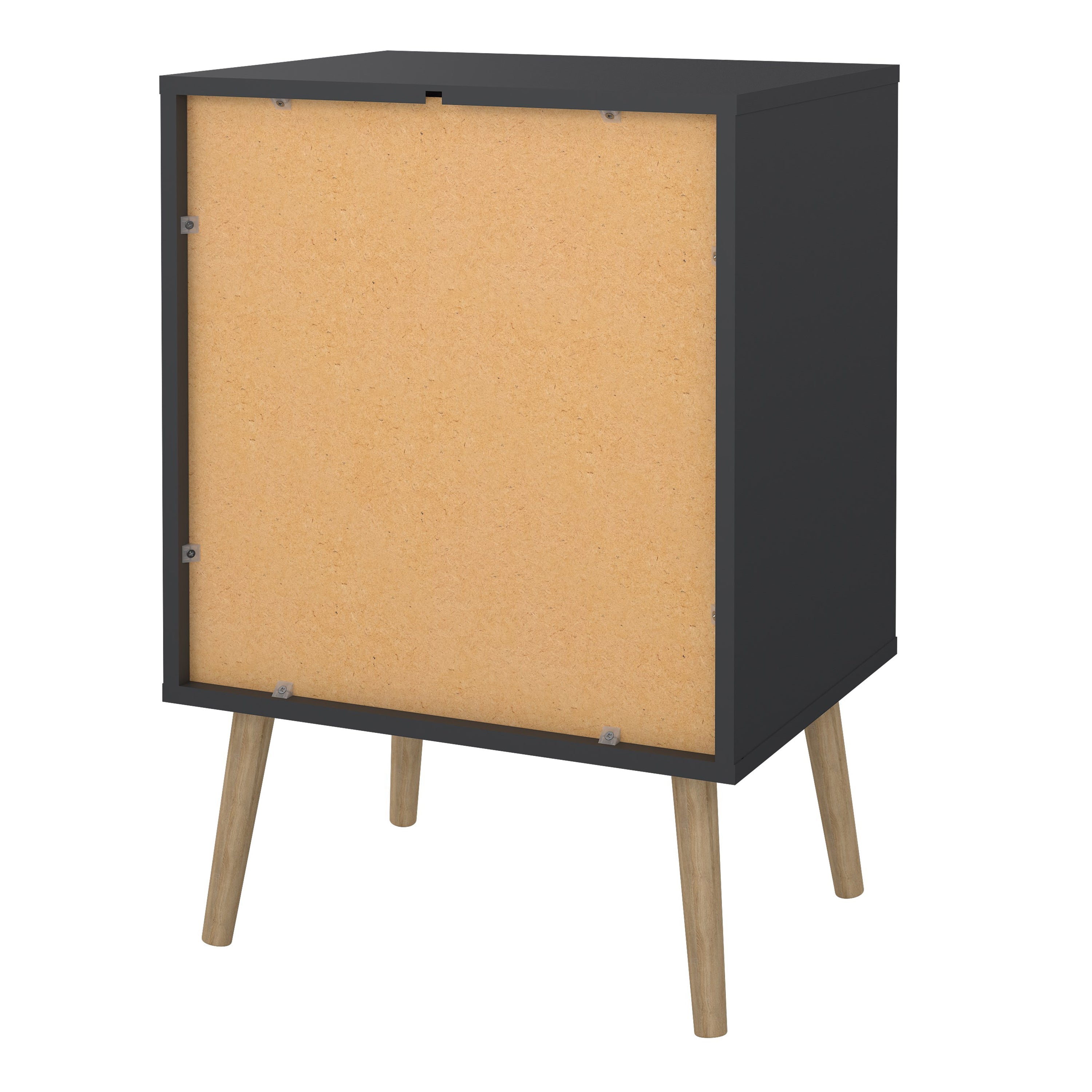 Cumbria Nightstand 1 Door + 1 Drawer Dark Grey – FTG, view 4