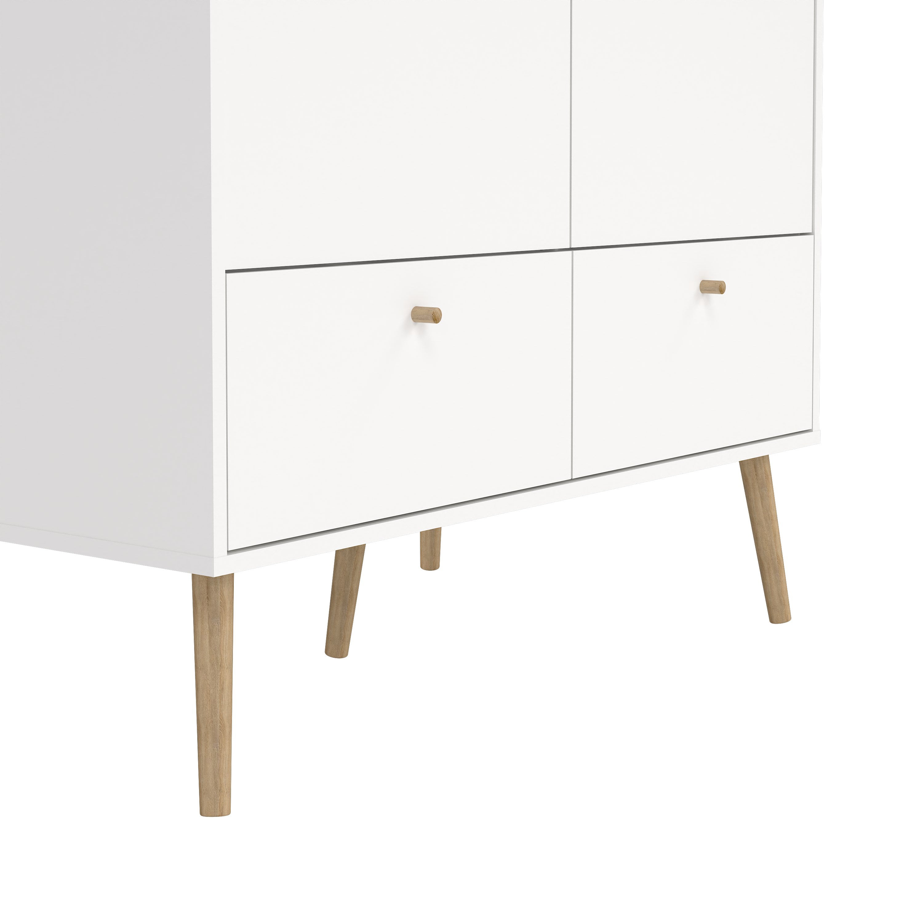 Cumbria Wardrobe with 2 Doors + 2 Drawers White – FTG, view 12