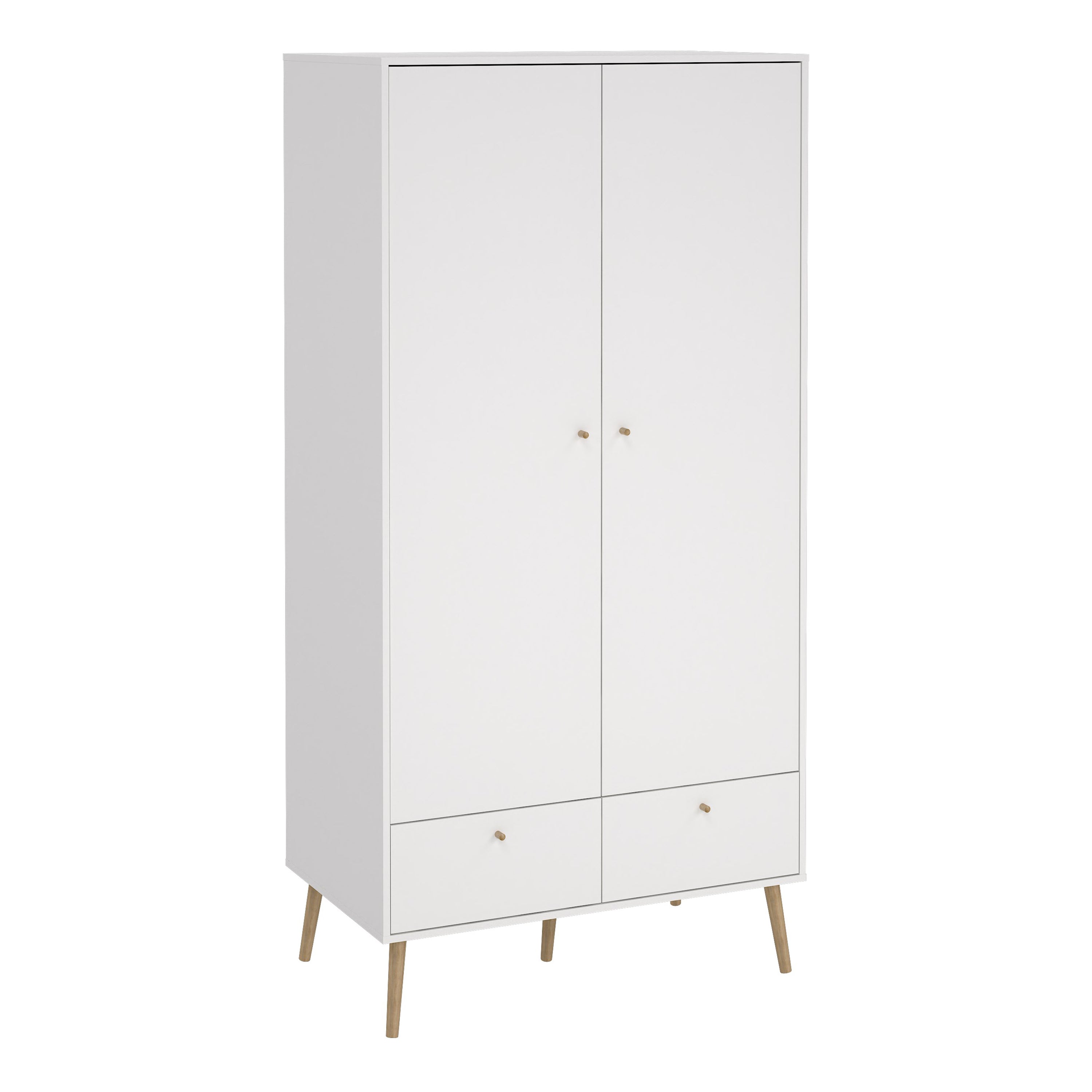 Cumbria Wardrobe with 2 Doors + 2 Drawers White – FTG