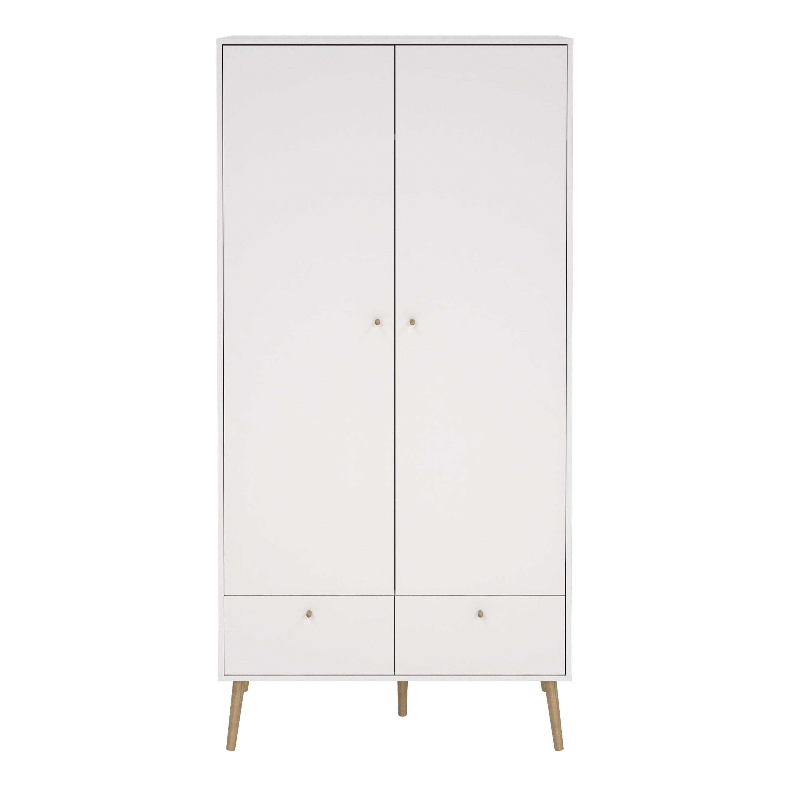 Cumbria Wardrobe with 2 Doors + 2 Drawers White – FTG, view 2