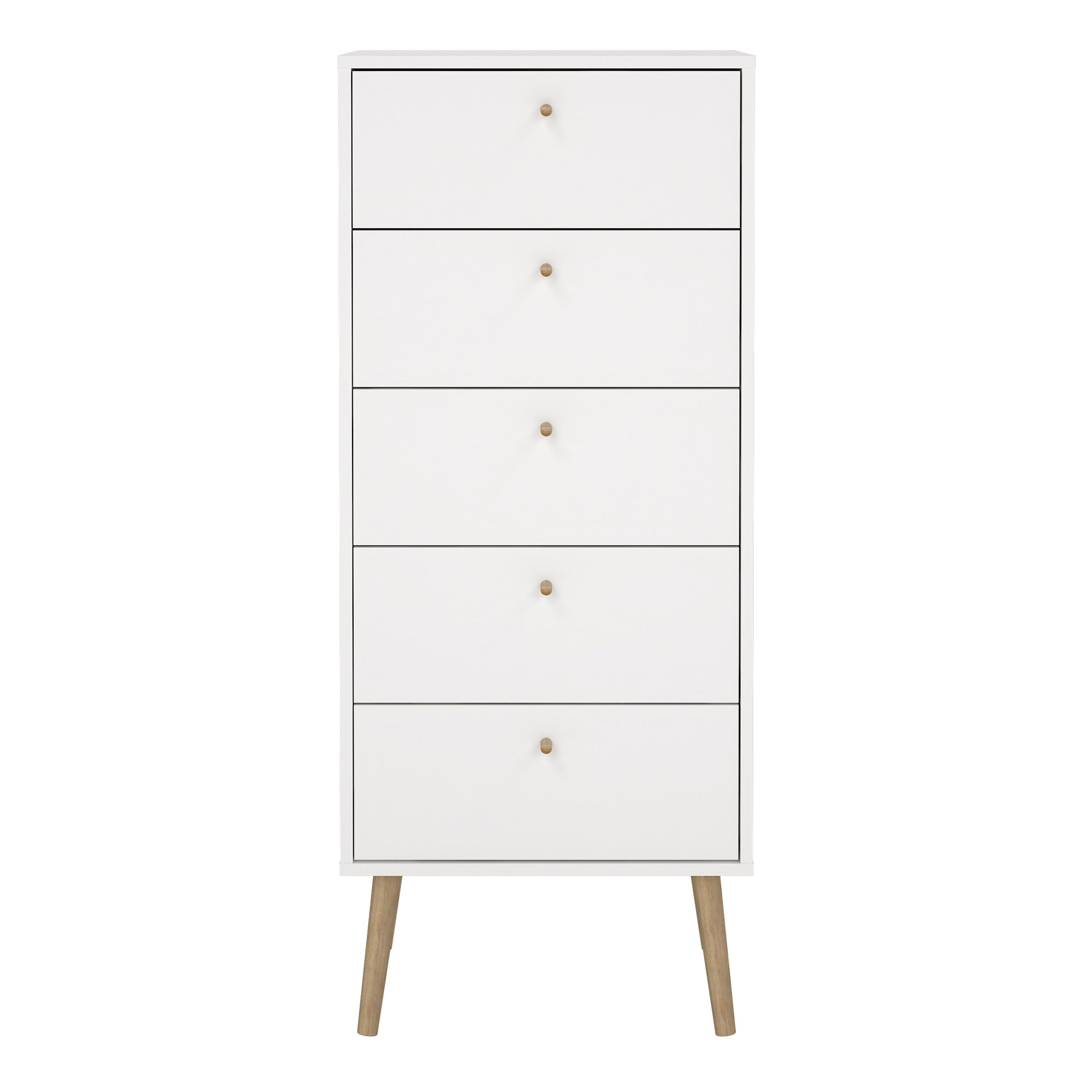 Cumbria Chest 5 Drawers White – FTG, view 2