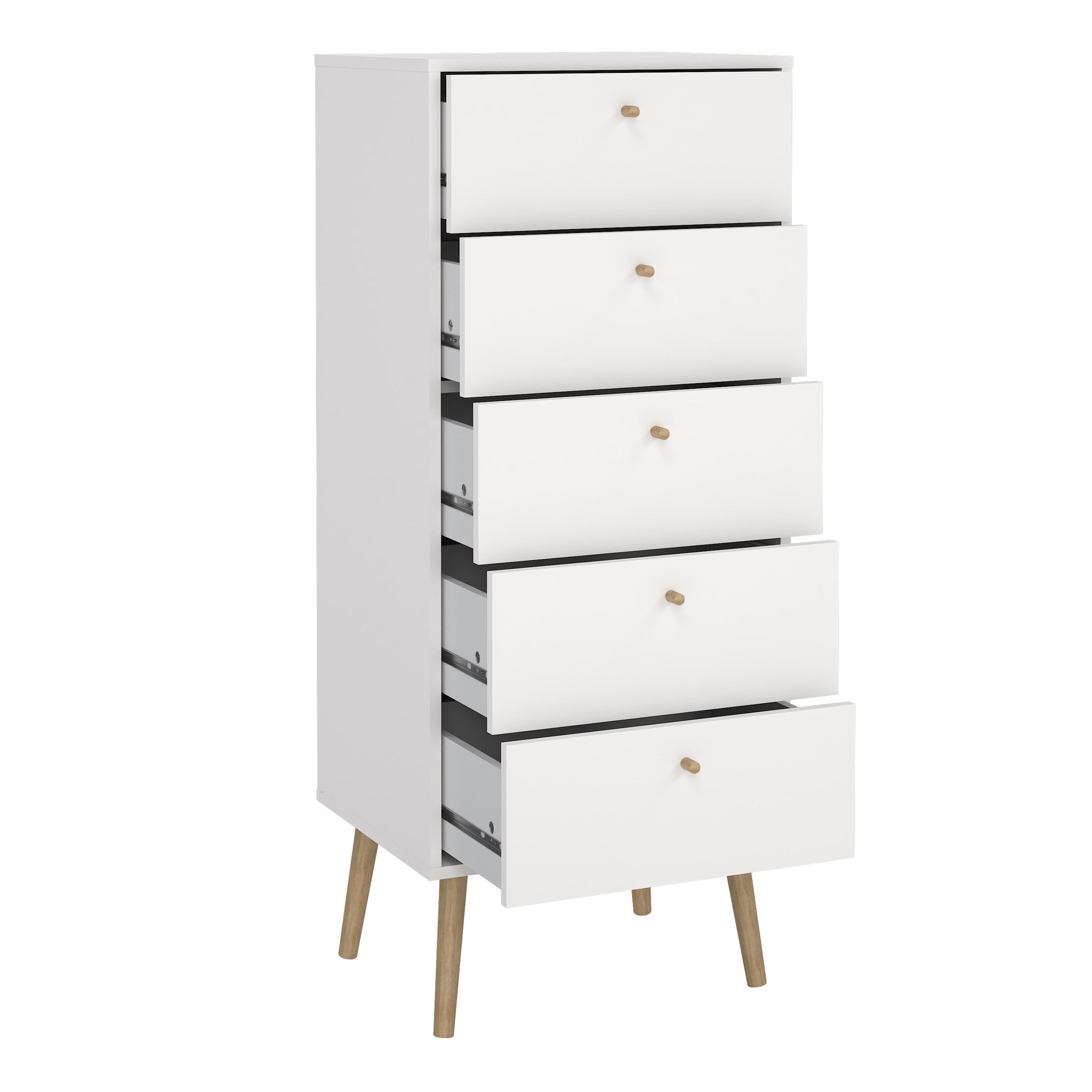 Cumbria Chest 5 Drawers White – FTG, view 5