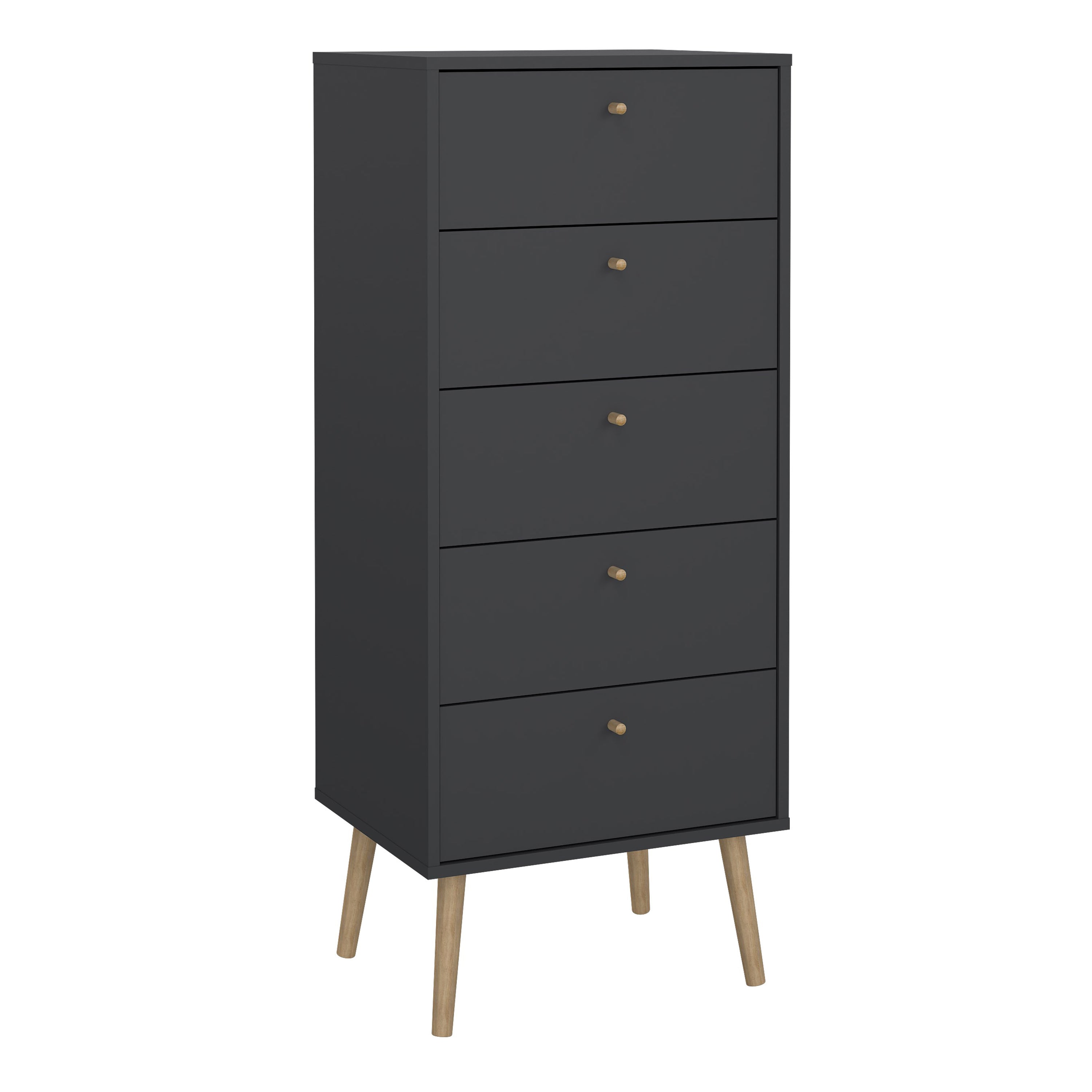 Cumbria Chest 5 Drawers Dark Grey – FTG