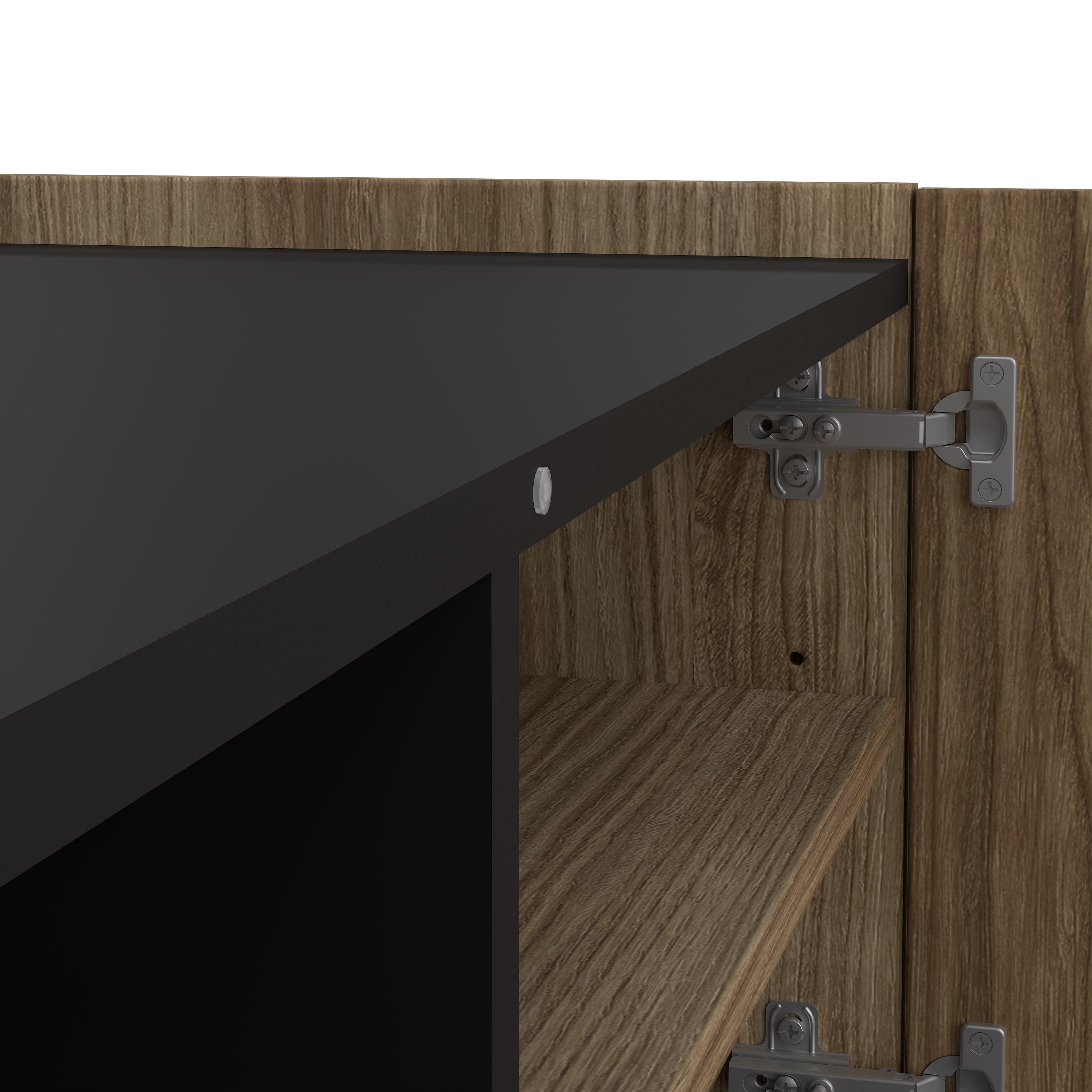 Kendall TV-Unit with 2 Doors + 1 Drawer Oak and Black – FTG, view 7