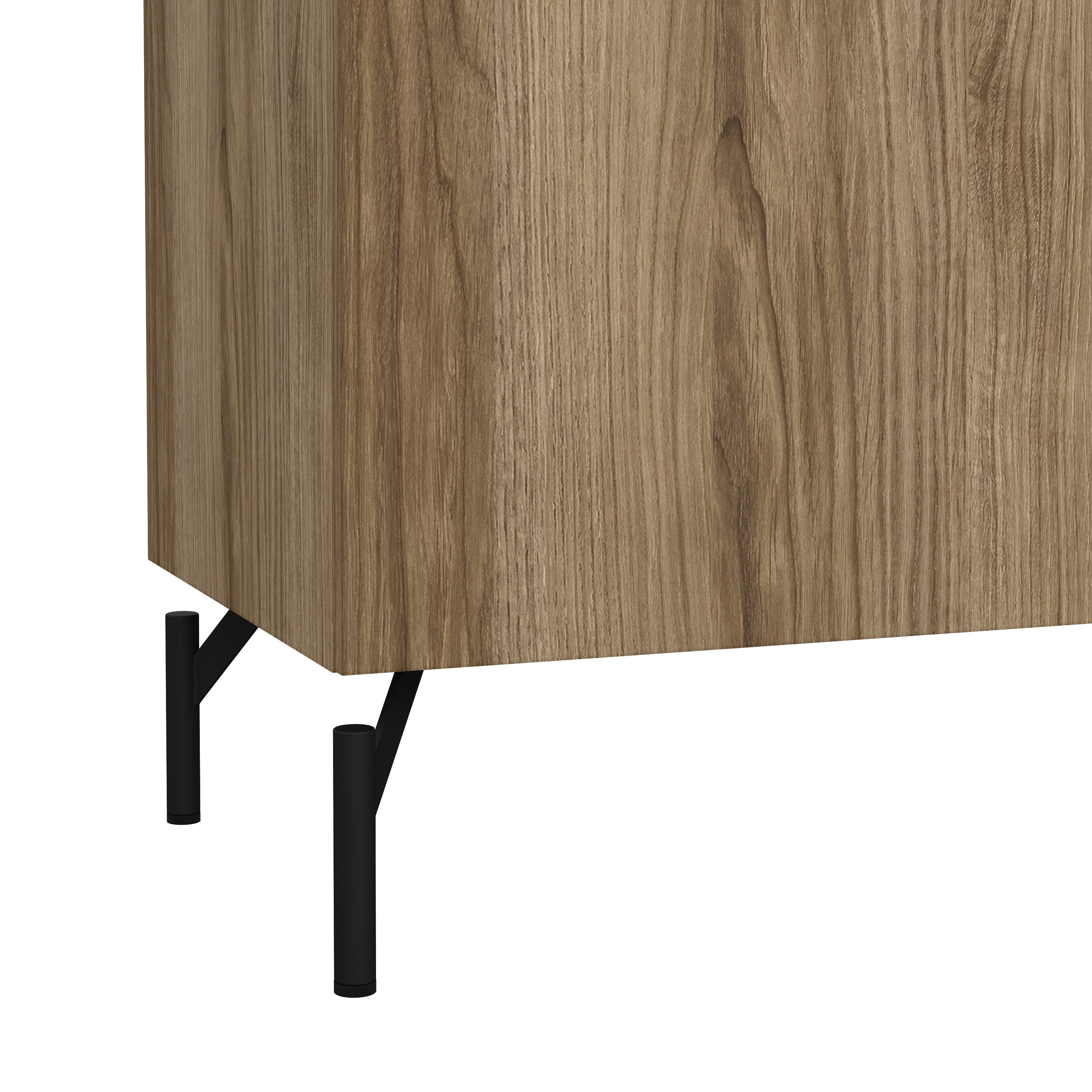Kendall TV-Unit with 2 Doors + 1 Drawer Oak and Black – FTG, view 8