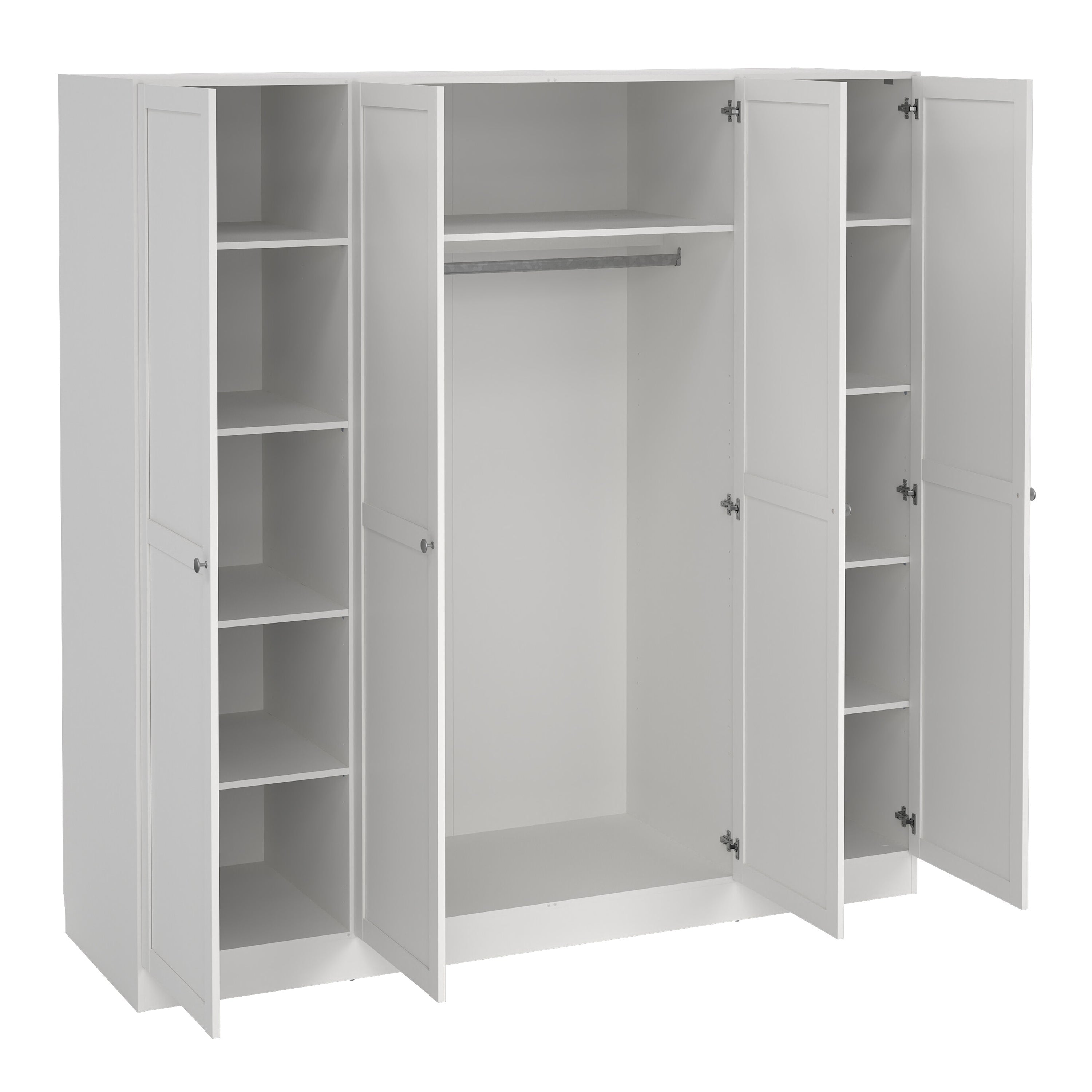 Brande Wardrobe with 4 Frame Doors in White – FTG, view 5
