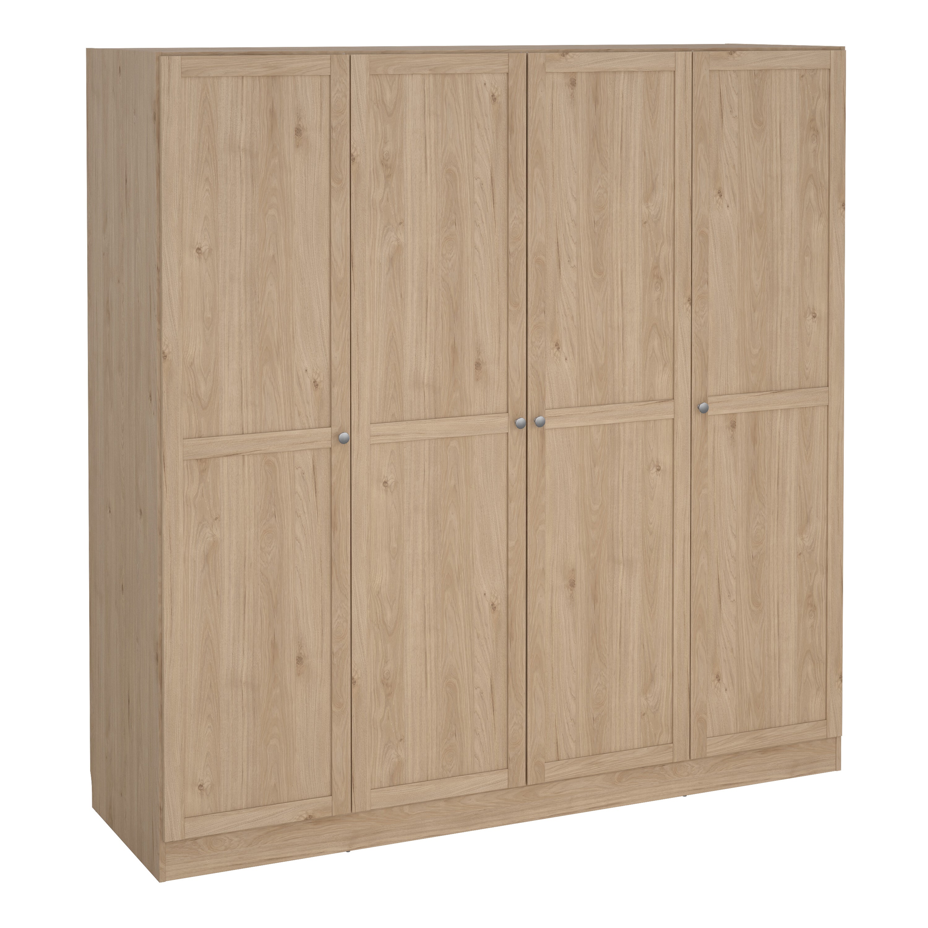 Brande Wardrobe with 4 Frame Doors in Jackson Hickory Oak – FTG