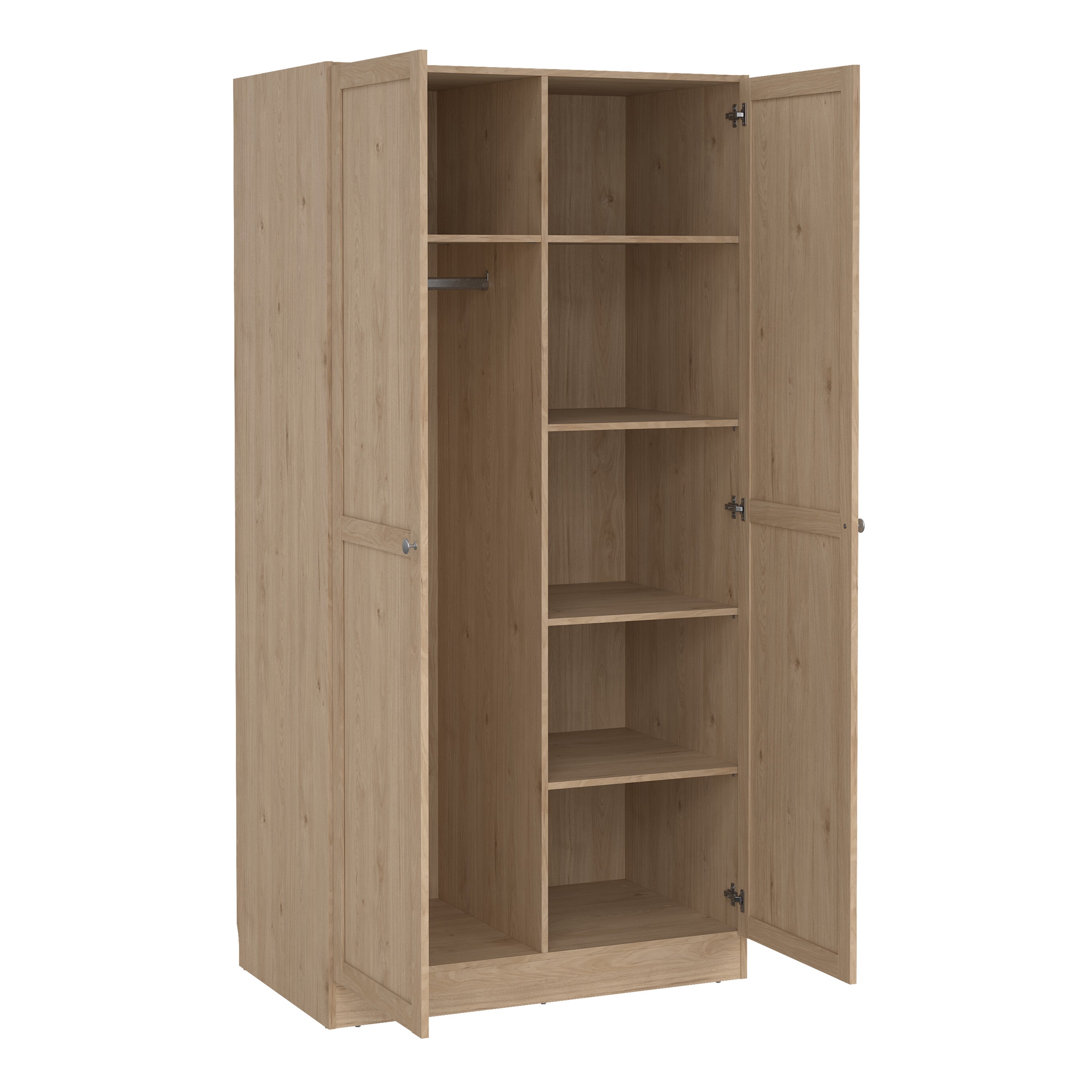 Brande Wardrobe with 2 Frame Doors in Jackson Hickory – FTG, view 5