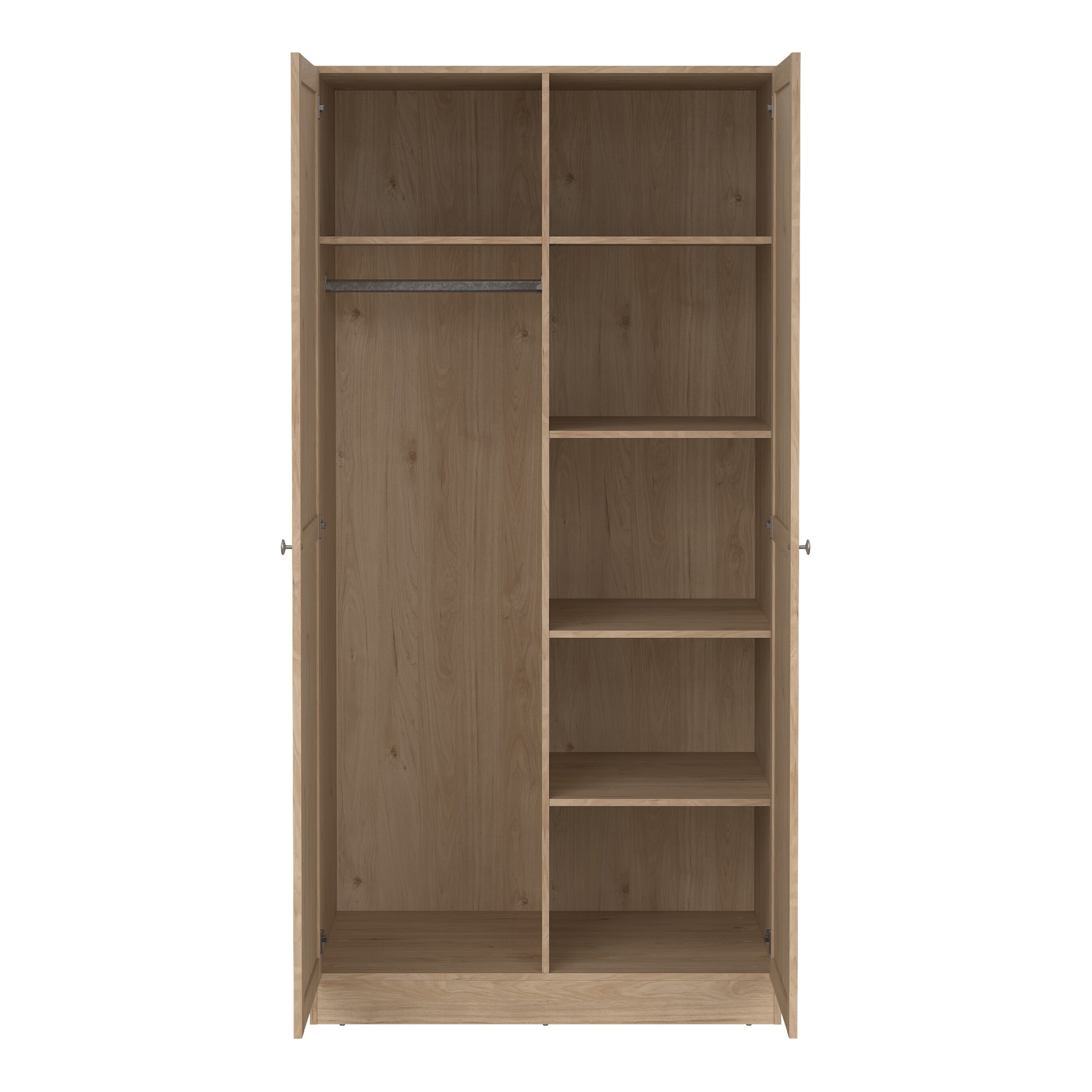 Brande Wardrobe with 2 Frame Doors in Jackson Hickory – FTG, view 6