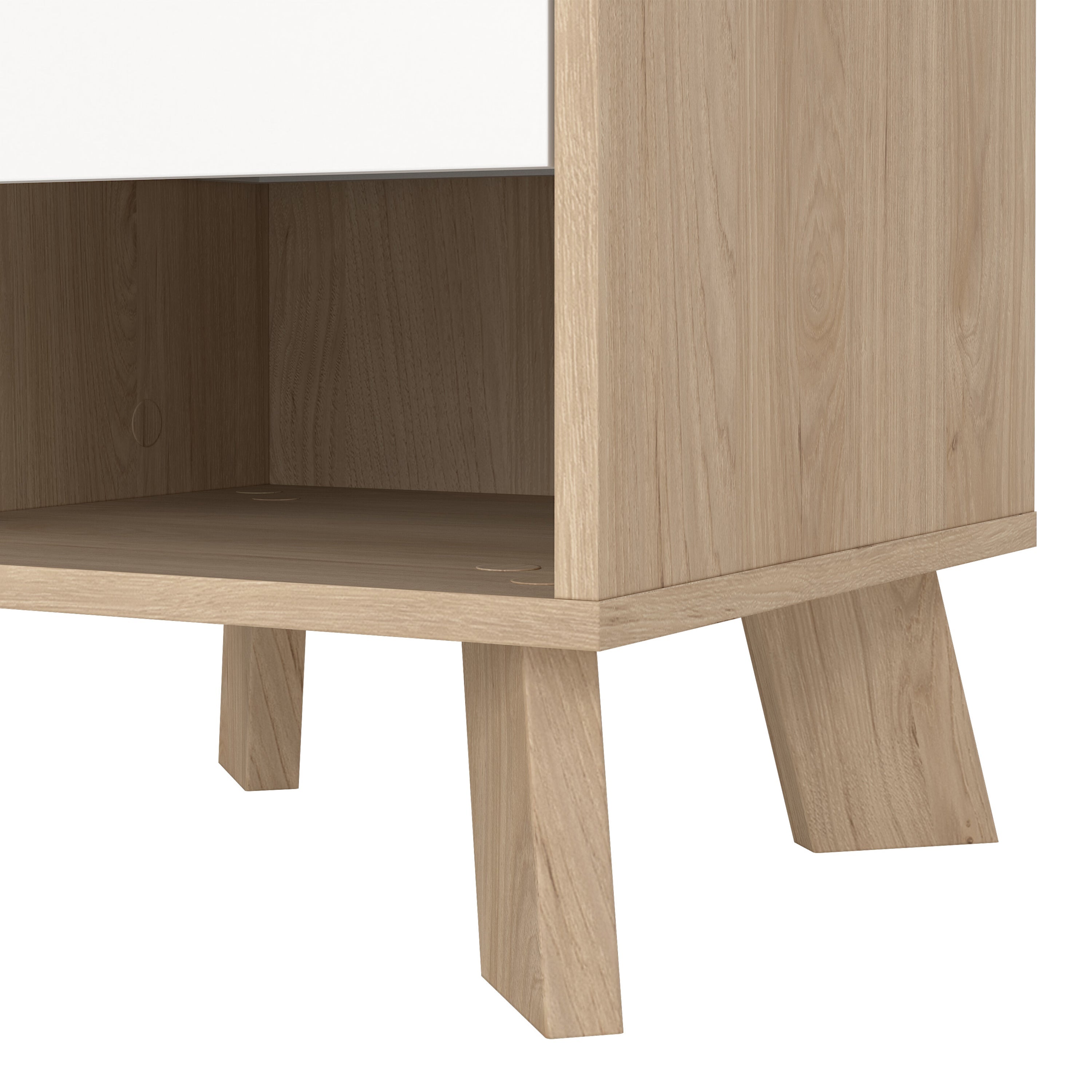 Ikast Nightstand 1 Drawer in Jackson Hickory and White – FTG, view 12