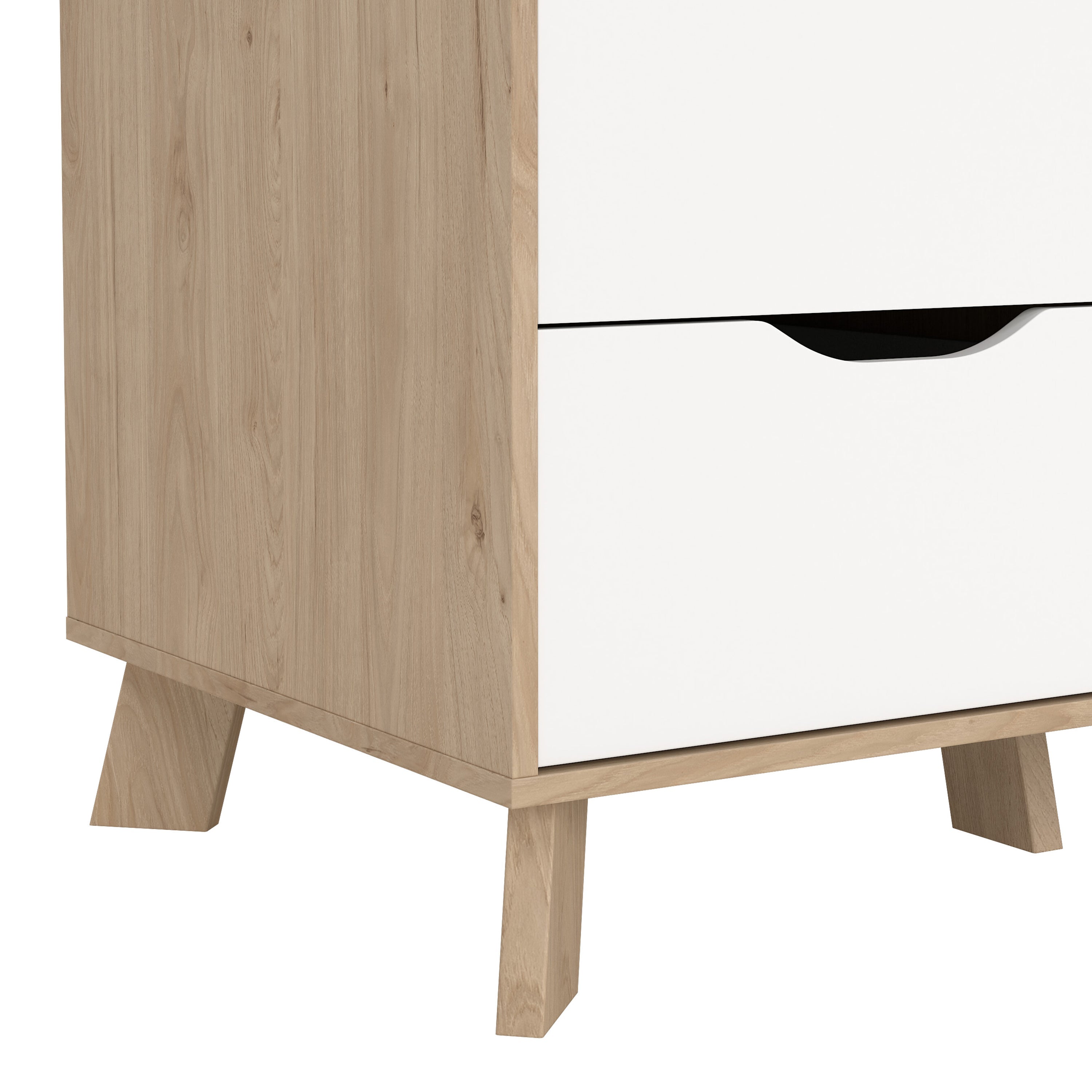 Ikast Wardrobe 3 Doors and 2 Drawers with Mirror in Jackson Hickory and White – FTG, view 11
