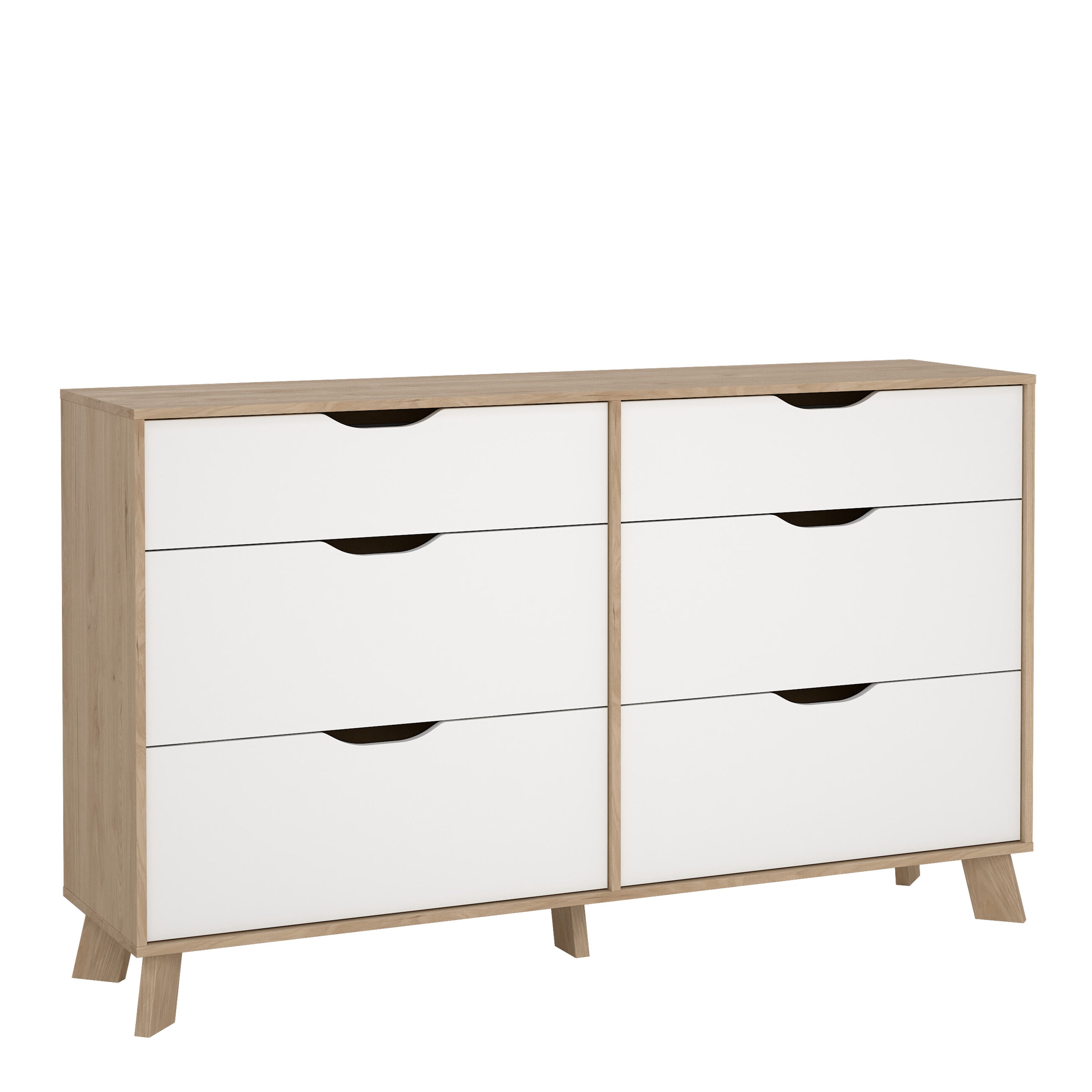 Ikast 6 Drawers Double Dresser in Jackson Hickory and White – FTG
