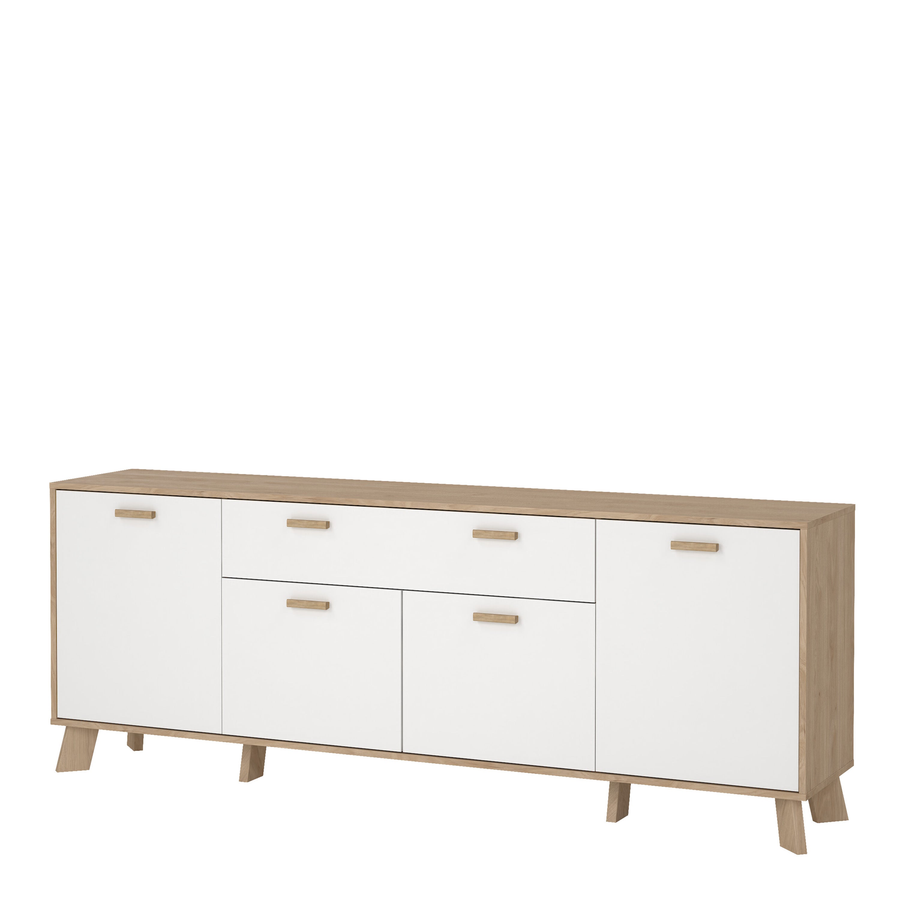 Ikast Sideboard 4 Doors + 1 Drawer in Jackson Hickory and White – FTG, view 3