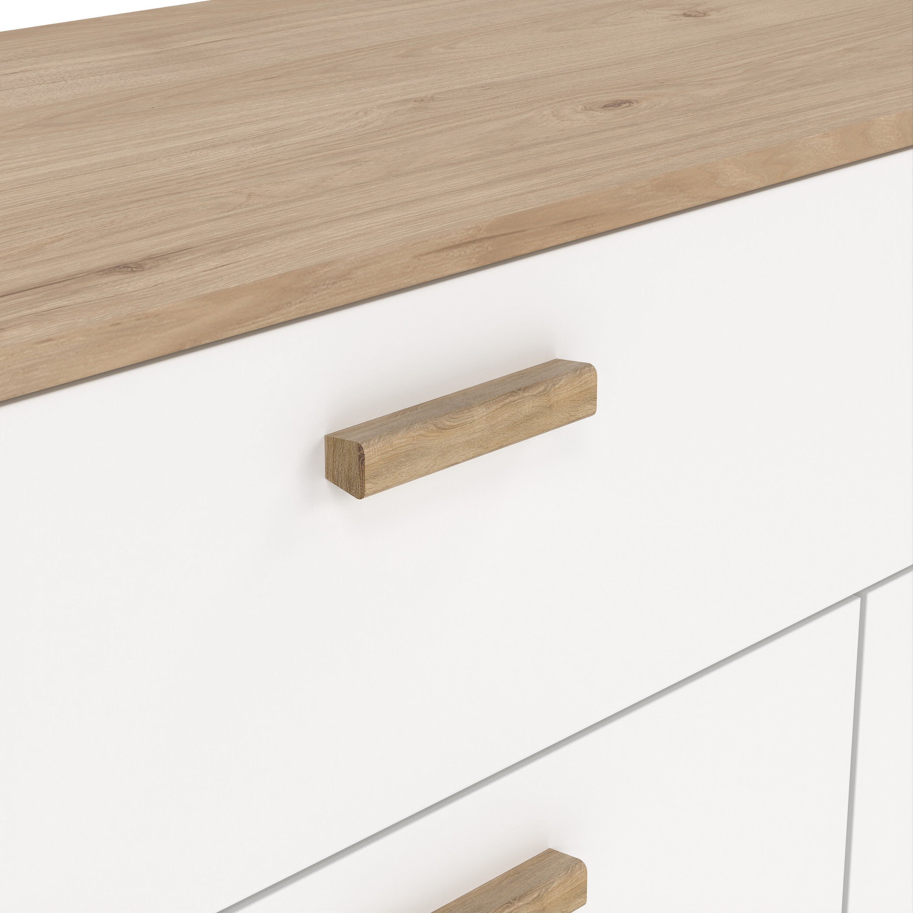 Ikast Sideboard 4 Doors + 1 Drawer in Jackson Hickory and White – FTG, view 9