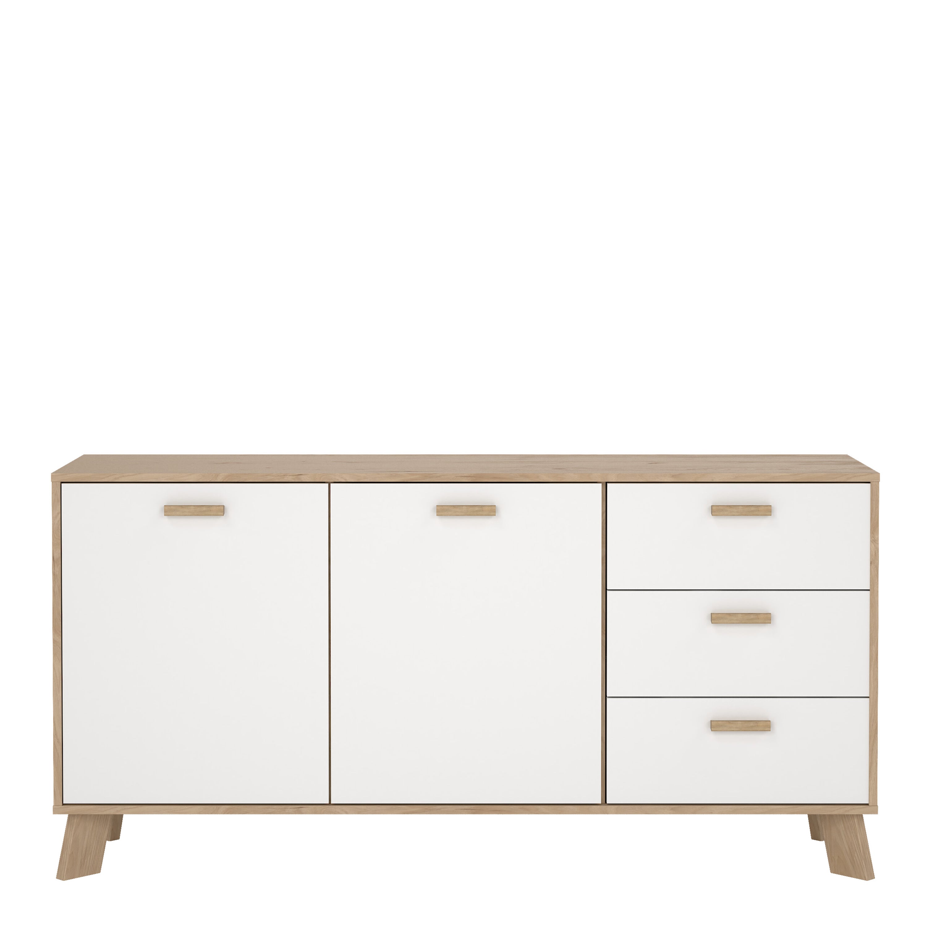 Ikast Sideboard 2 Doors + 3 Drawers in Jackson Hickory and White – FTG, view 2