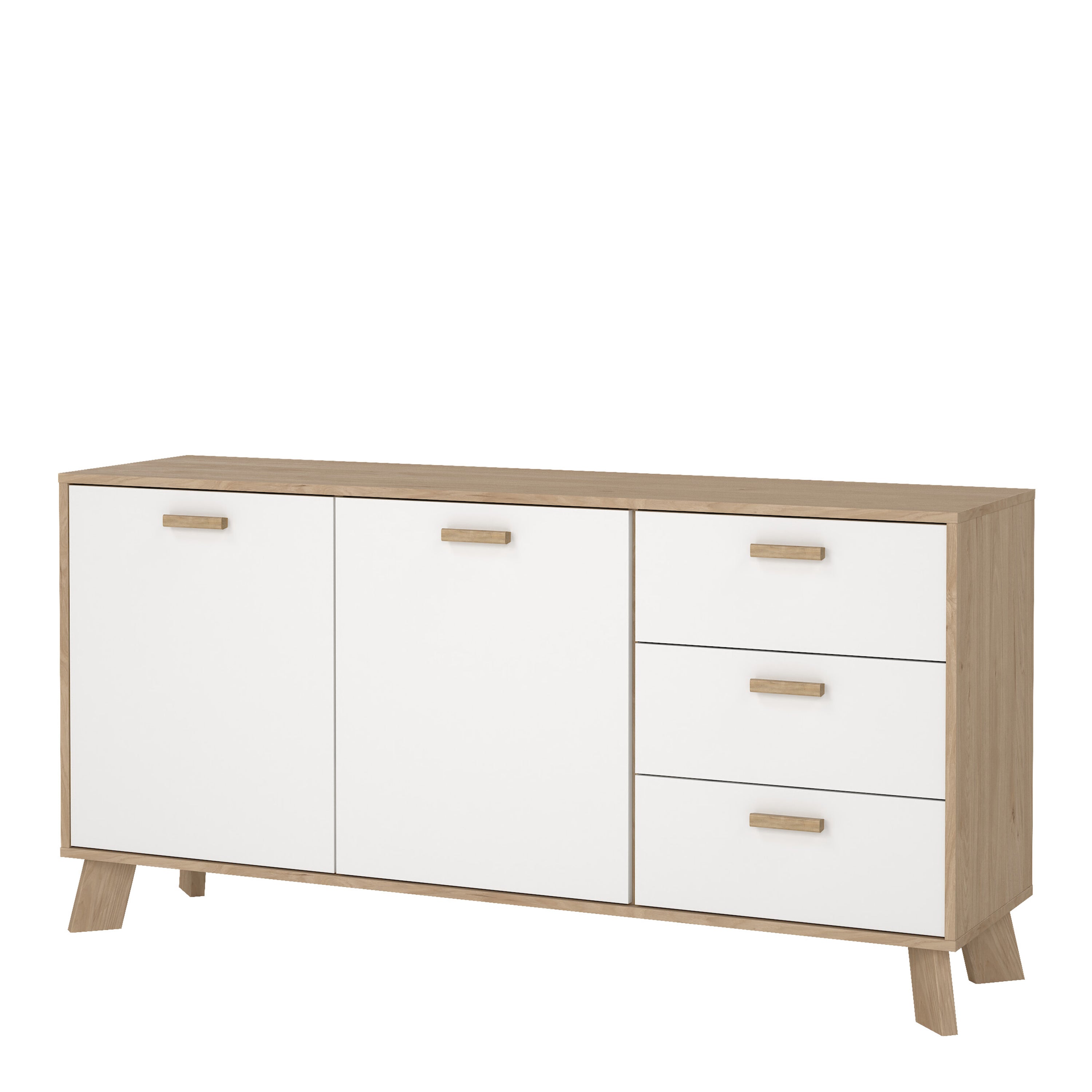 Ikast Sideboard 2 Doors + 3 Drawers in Jackson Hickory and White – FTG, view 3