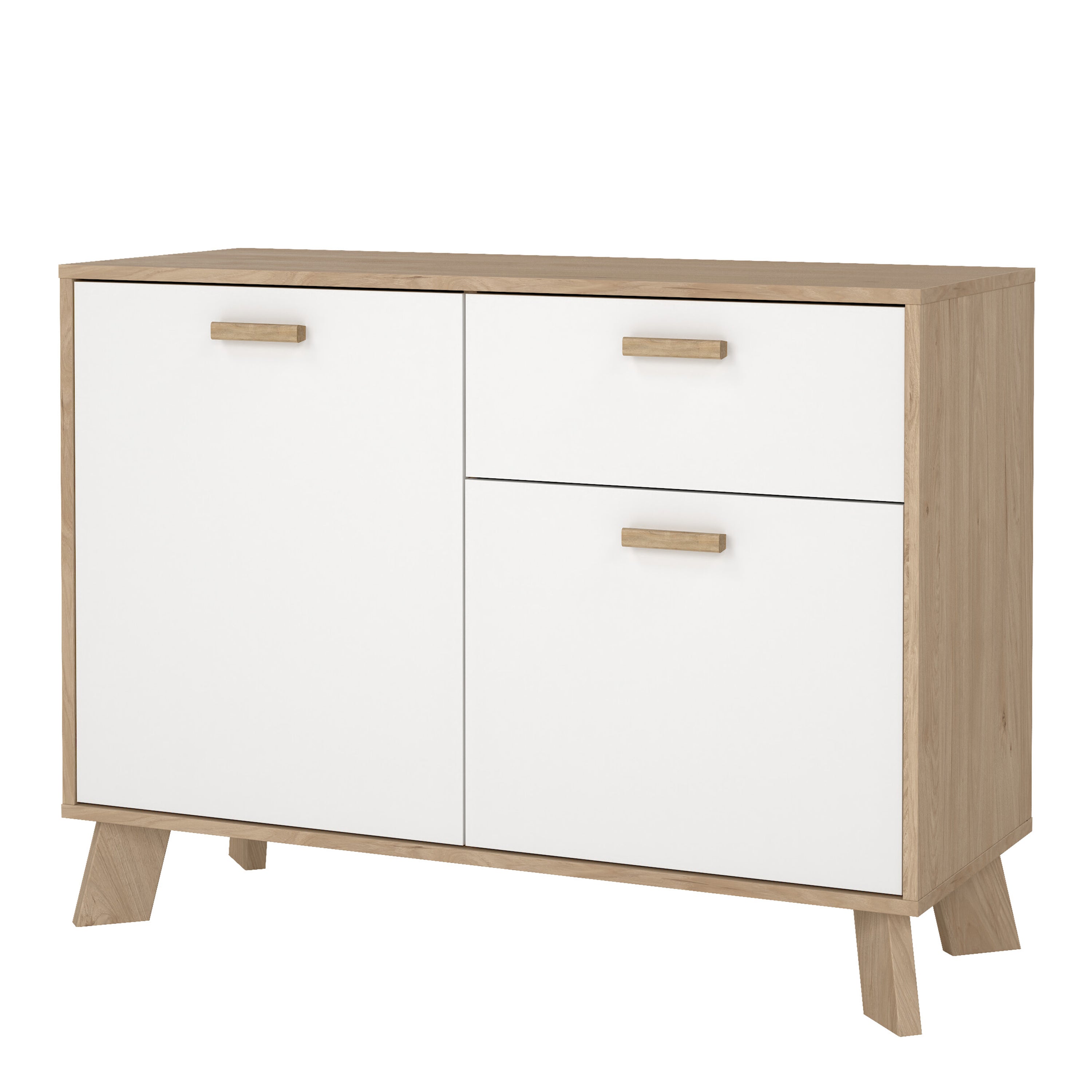 Ikast Sideboard 2 Doors + 1 Drawer in Jackson Hickory and White – FTG, view 3