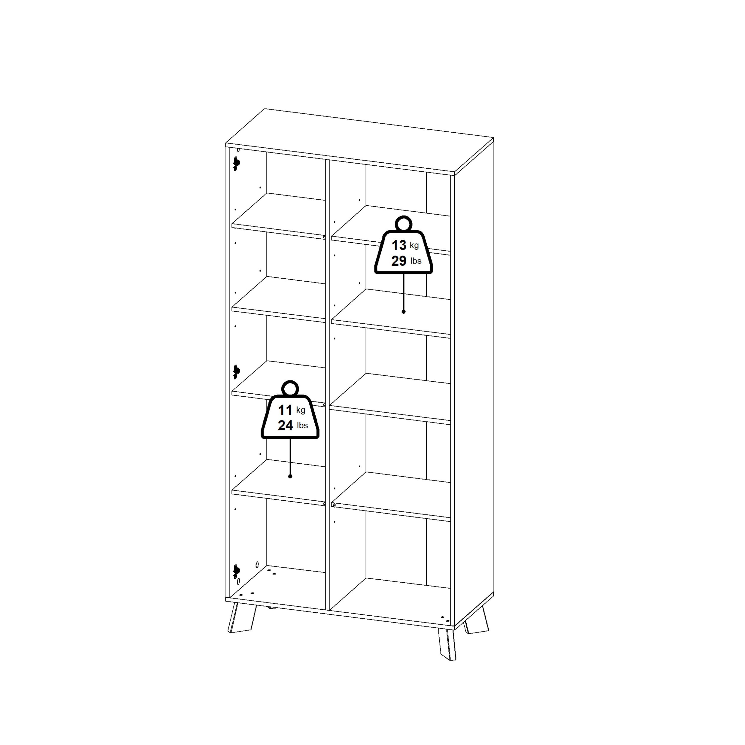 Ikast China Cabinet 2 Doors in Jackson Hickory and White – FTG, view 13