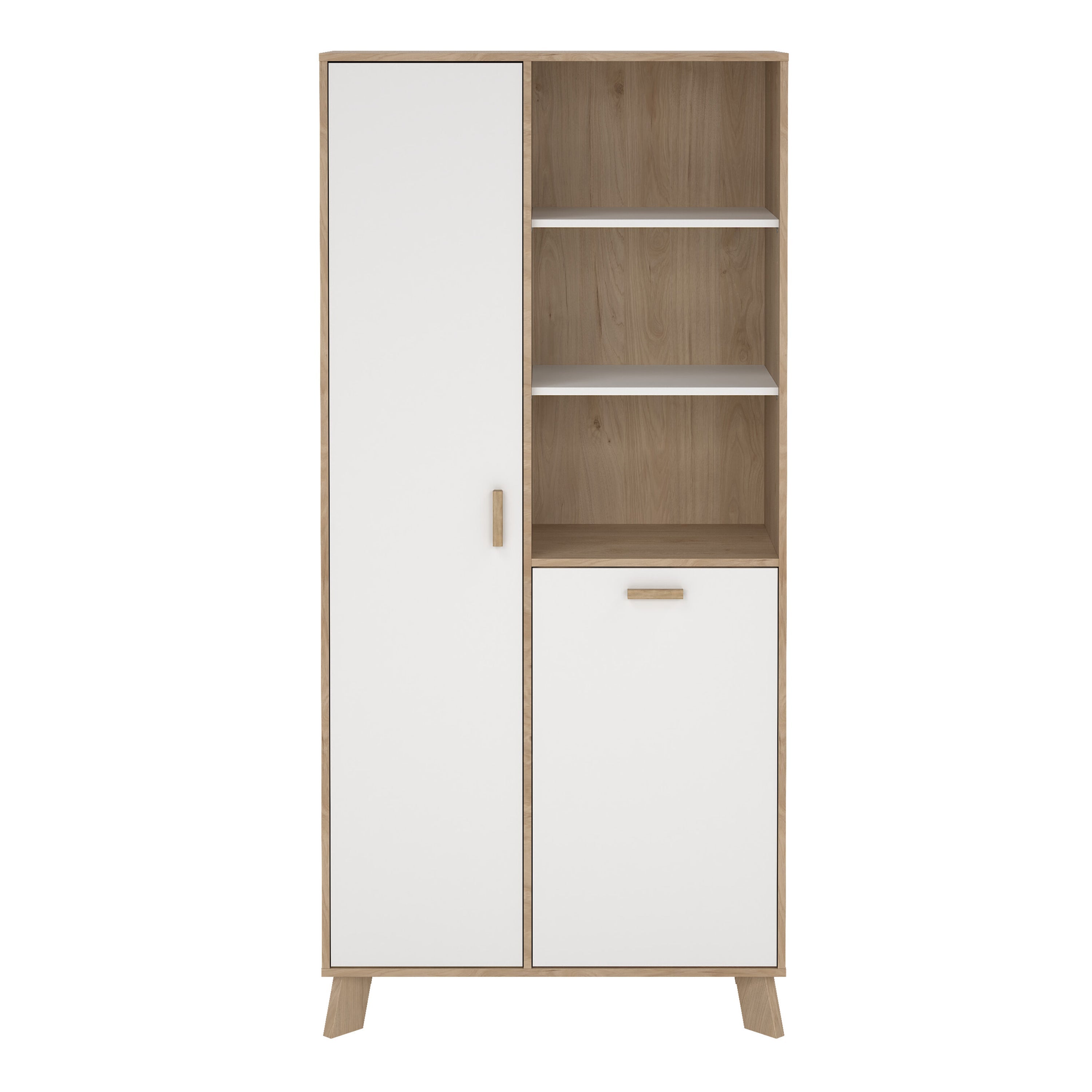Ikast China Cabinet 2 Doors in Jackson Hickory and White – FTG, view 2