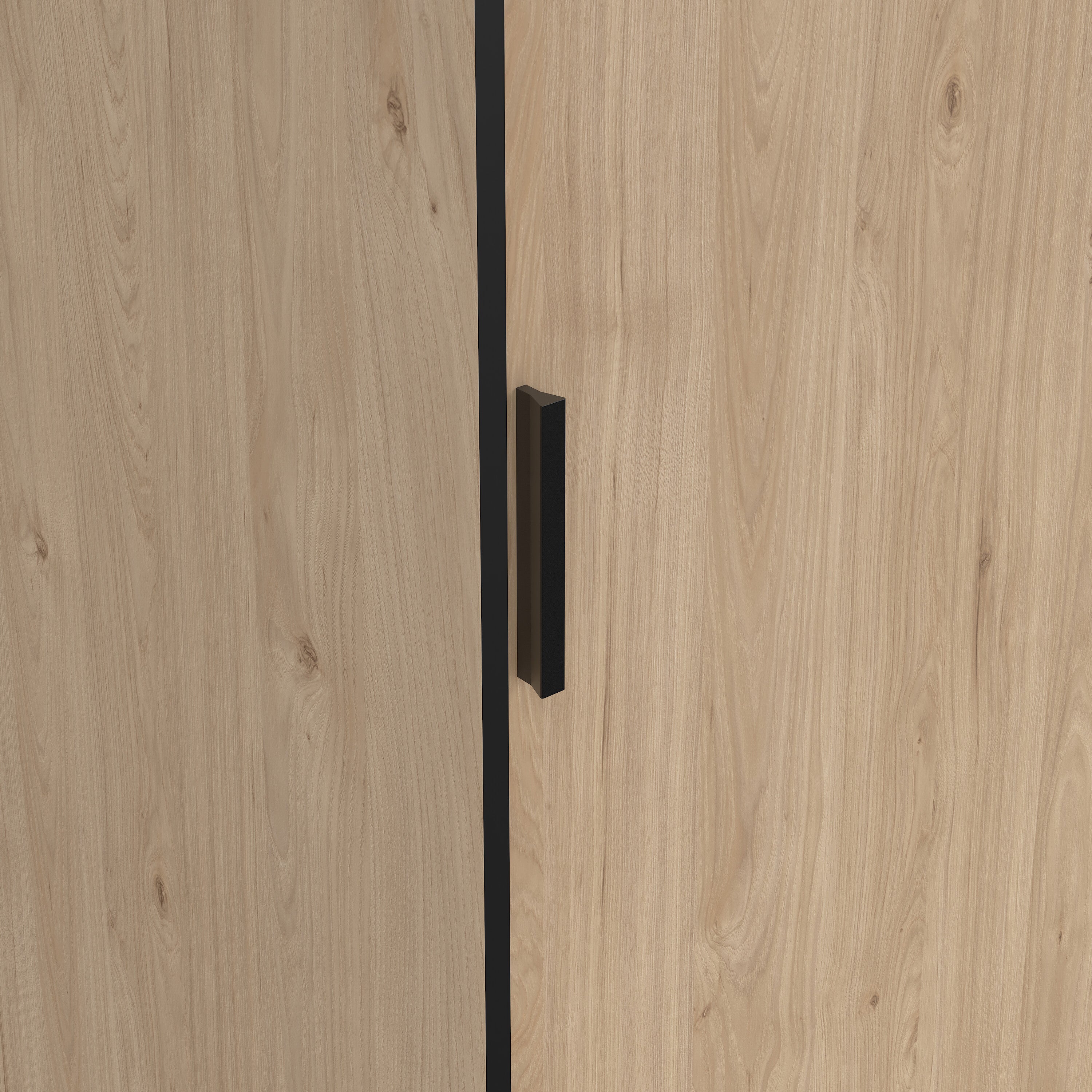 Line Wardrobe with 2 Sliding Doors 1 Sliding Door with Mirror in Jackson Hickory Oak – FTG, view 10