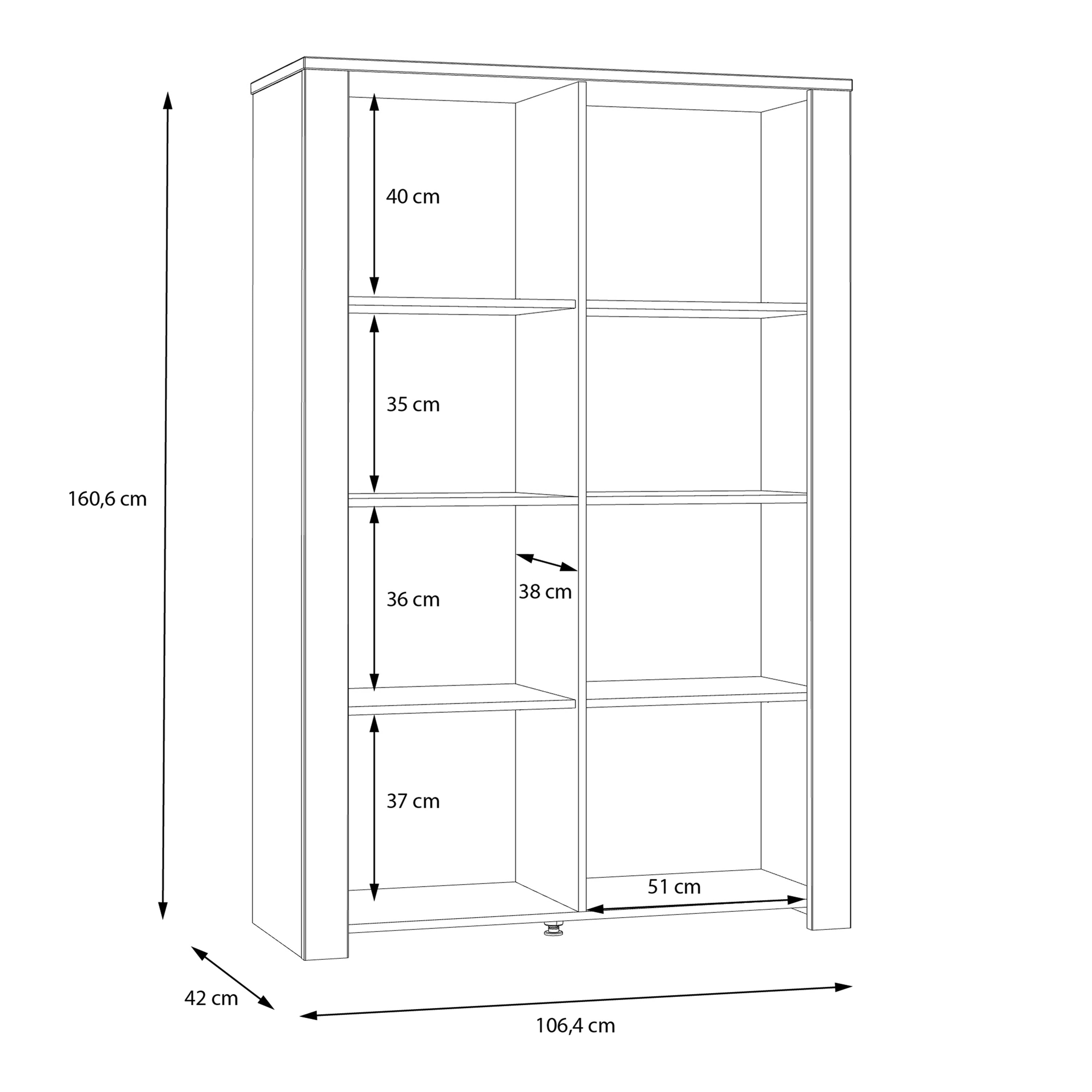 Bohol 2 Door Display Cabinet in Riviera Oak/Grey Oak – FTG, view 7