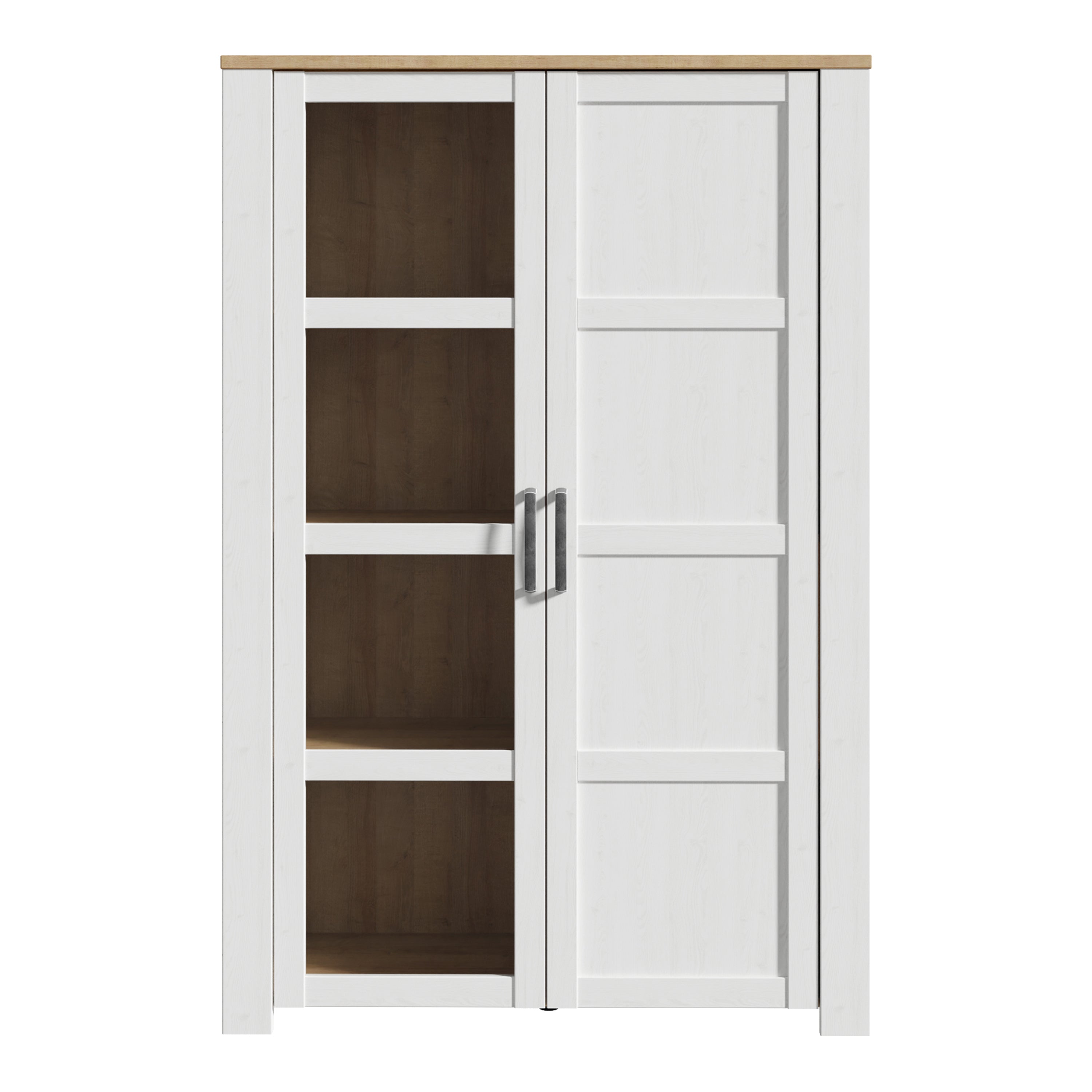 Bohol 2 Door Display Cabinet in Riviera Oak/White – FTG, view 2