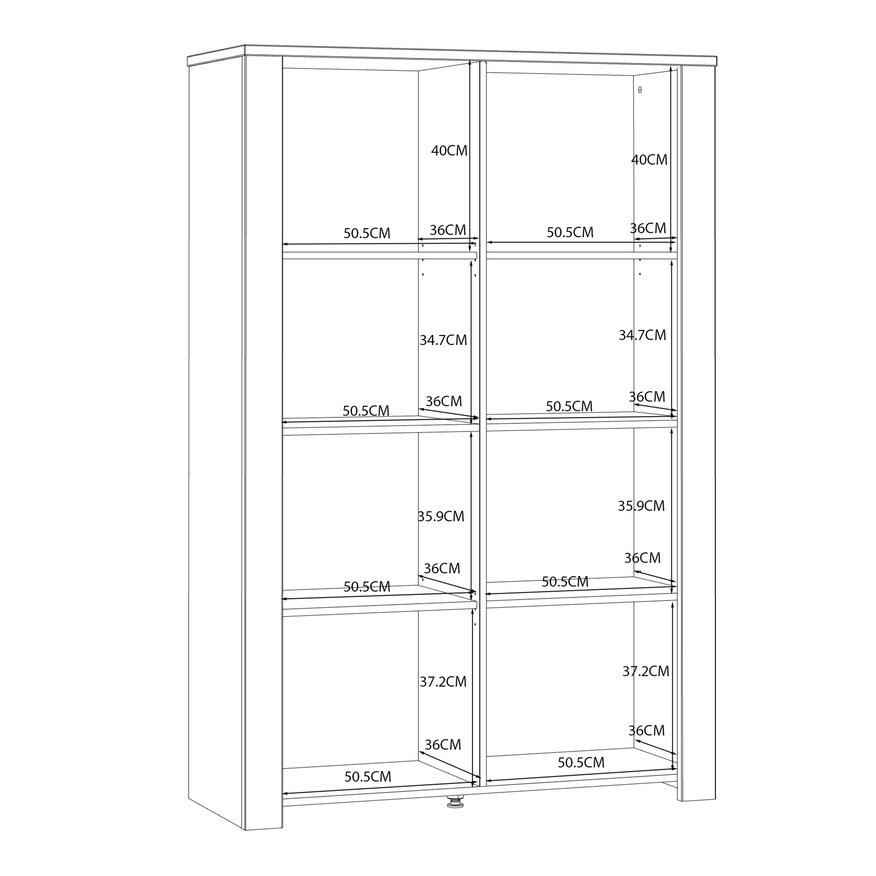 Bohol 2 Door Display Cabinet in Riviera Oak/White – FTG, view 9