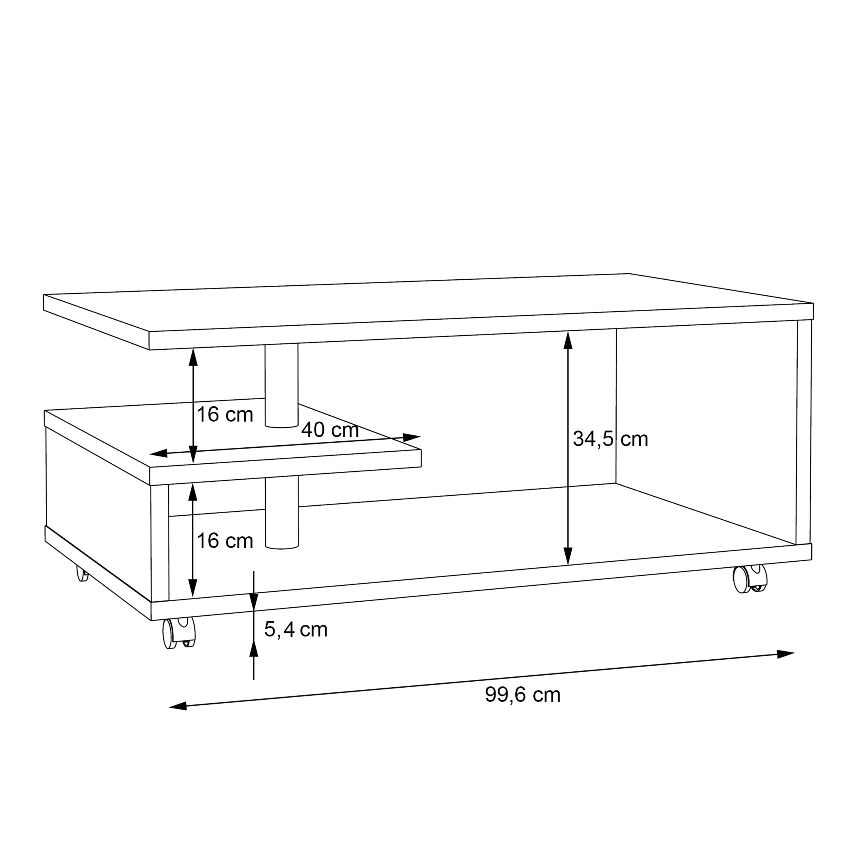 Bailey Coffee Table in Sonoma Oak – FTG, view 6
