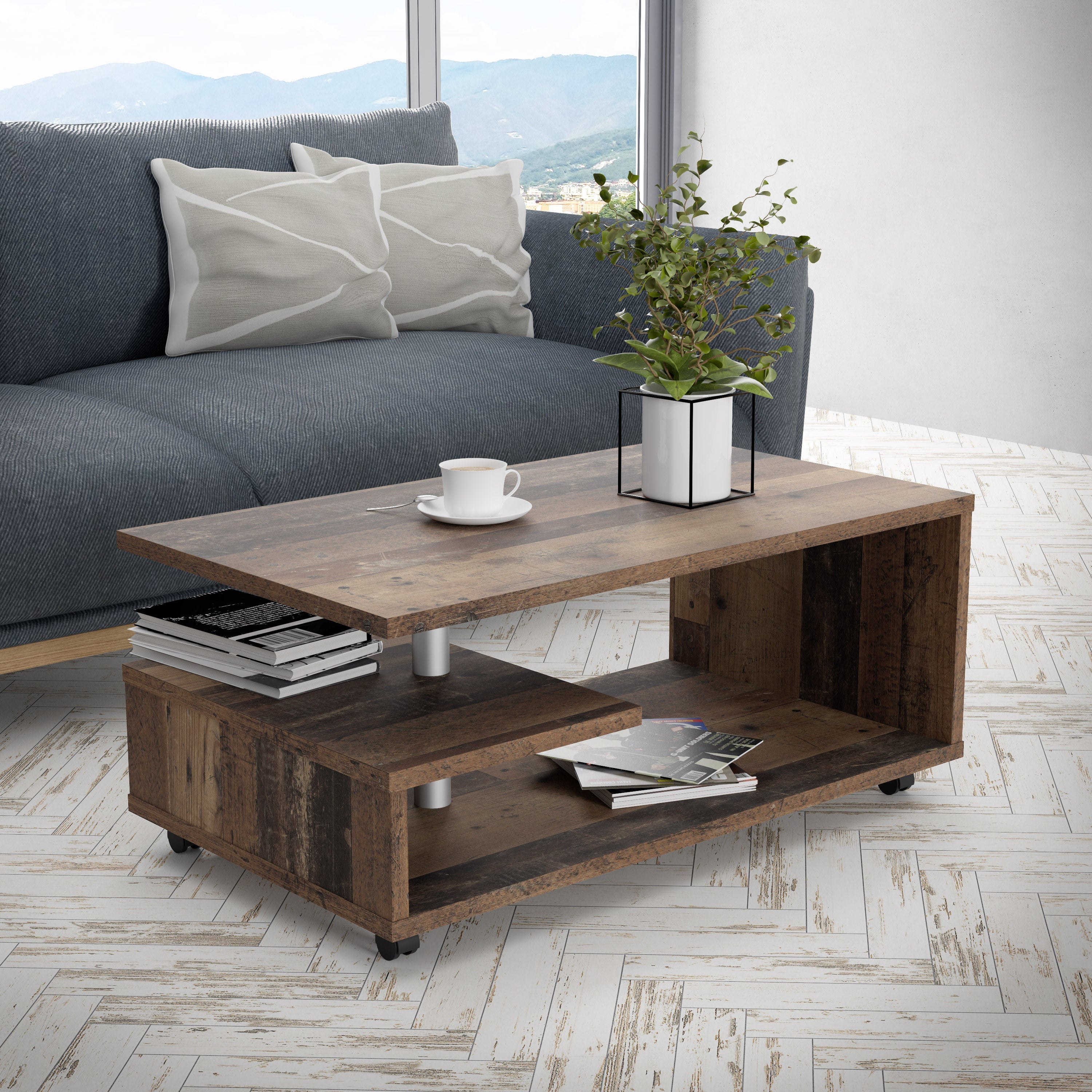 Bailey Coffee Table in Old Vintage Wood – FTG, view 4