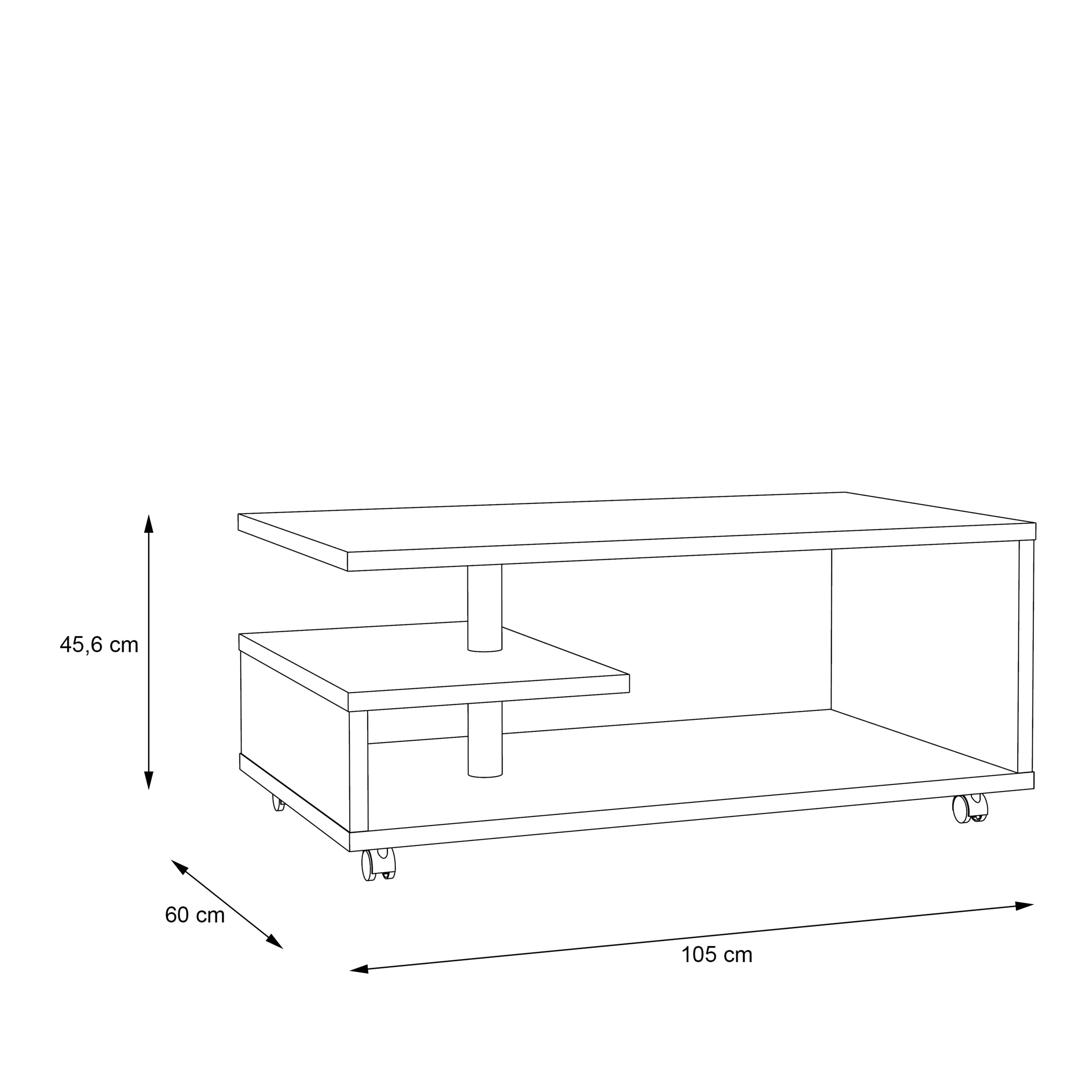 Bailey Coffee Table in Concrete Grey – FTG, view 3