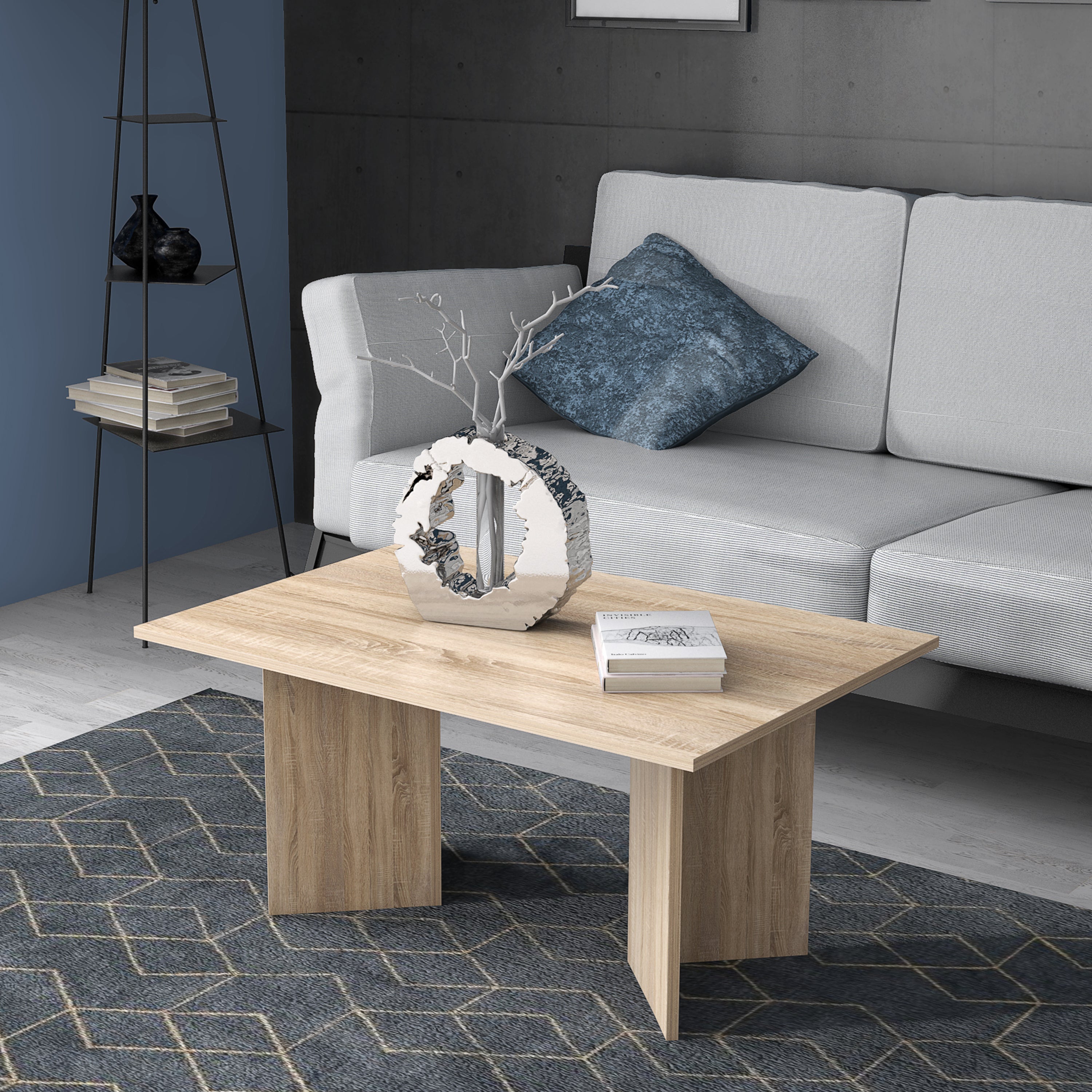 Karon Coffee Table in Sonoma Oak – FTG, view 4