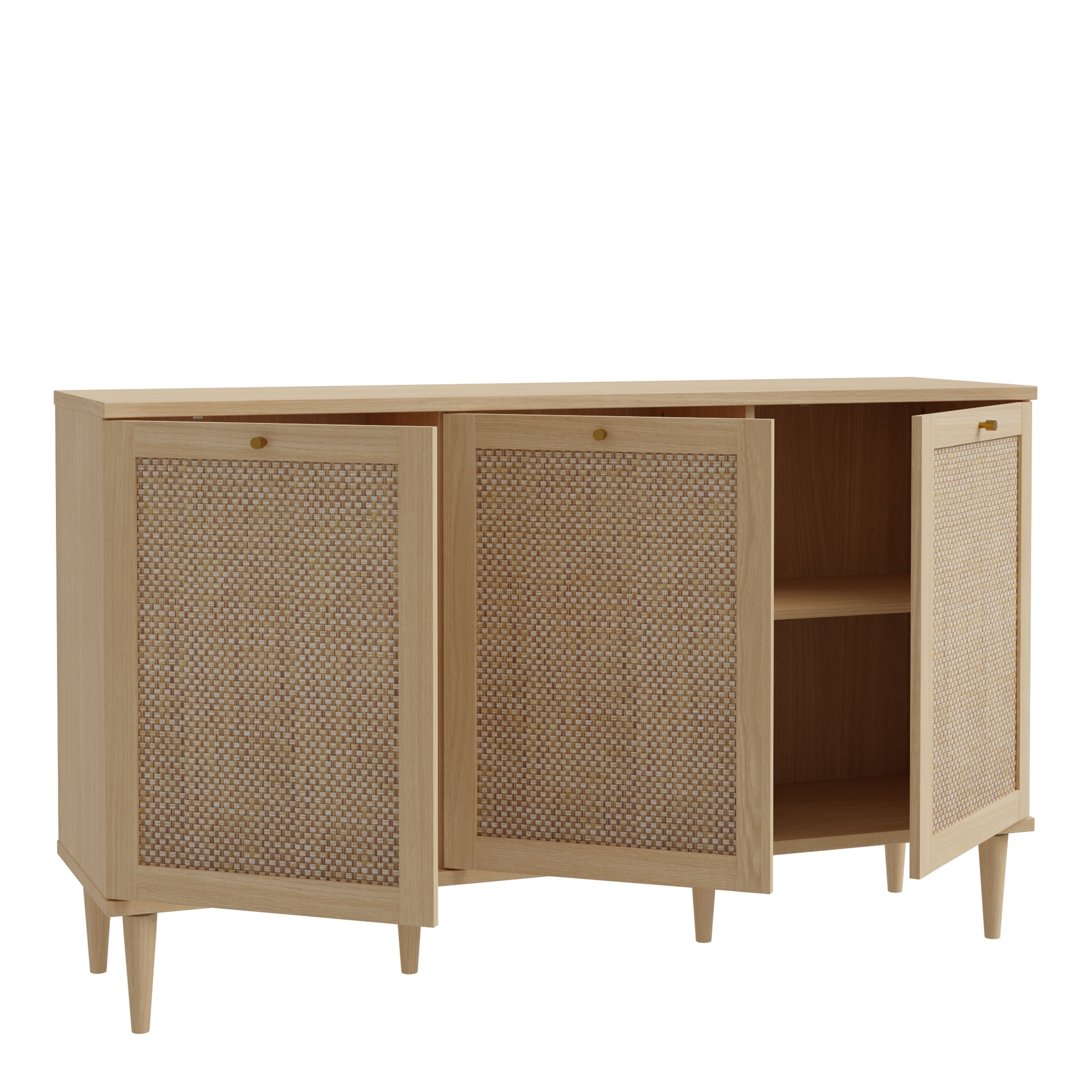 Calasetta 3 Door Sideboard in Rattan – FTG, view 4