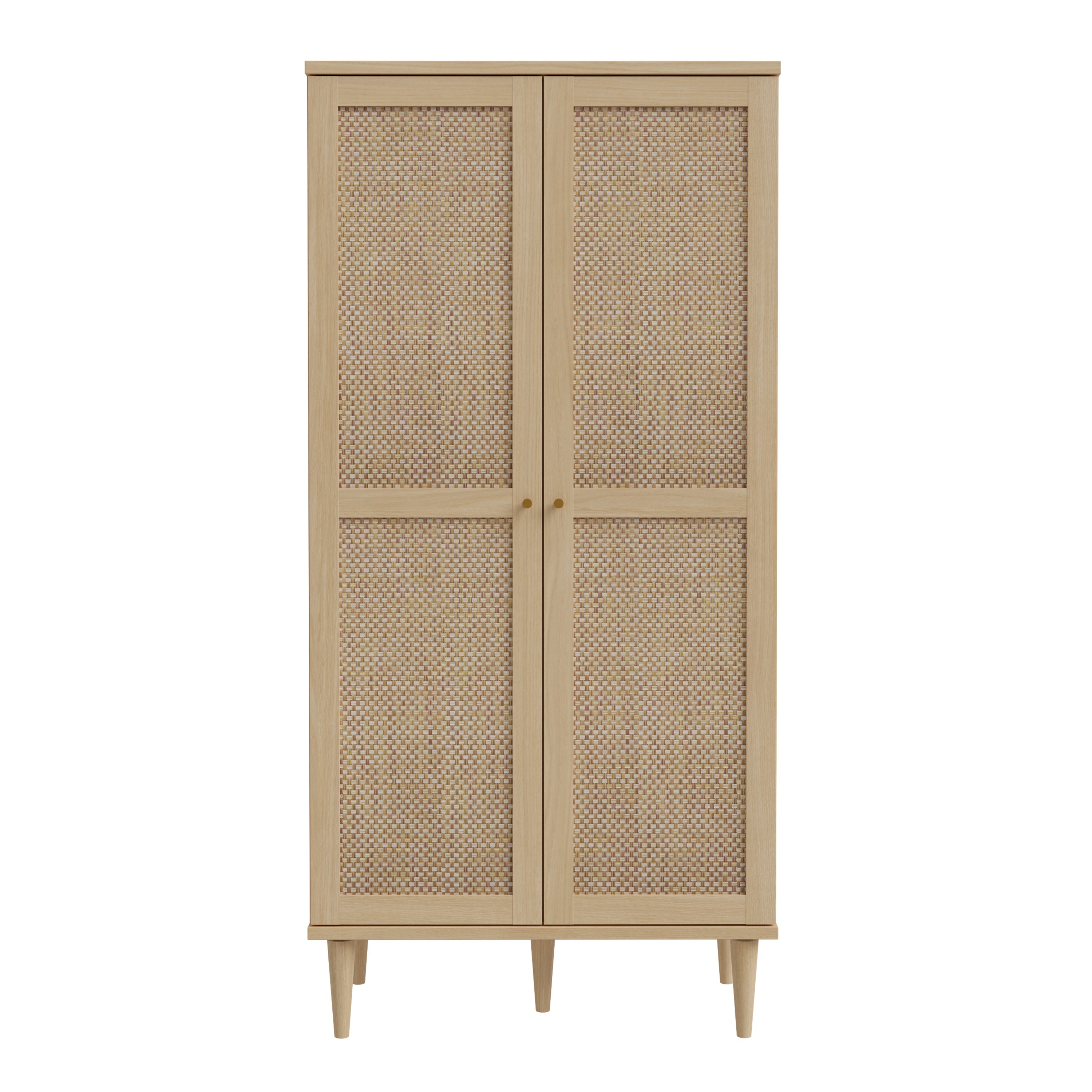 Calasetta 2 Door Display Cabinet in Rattan – FTG, view 2