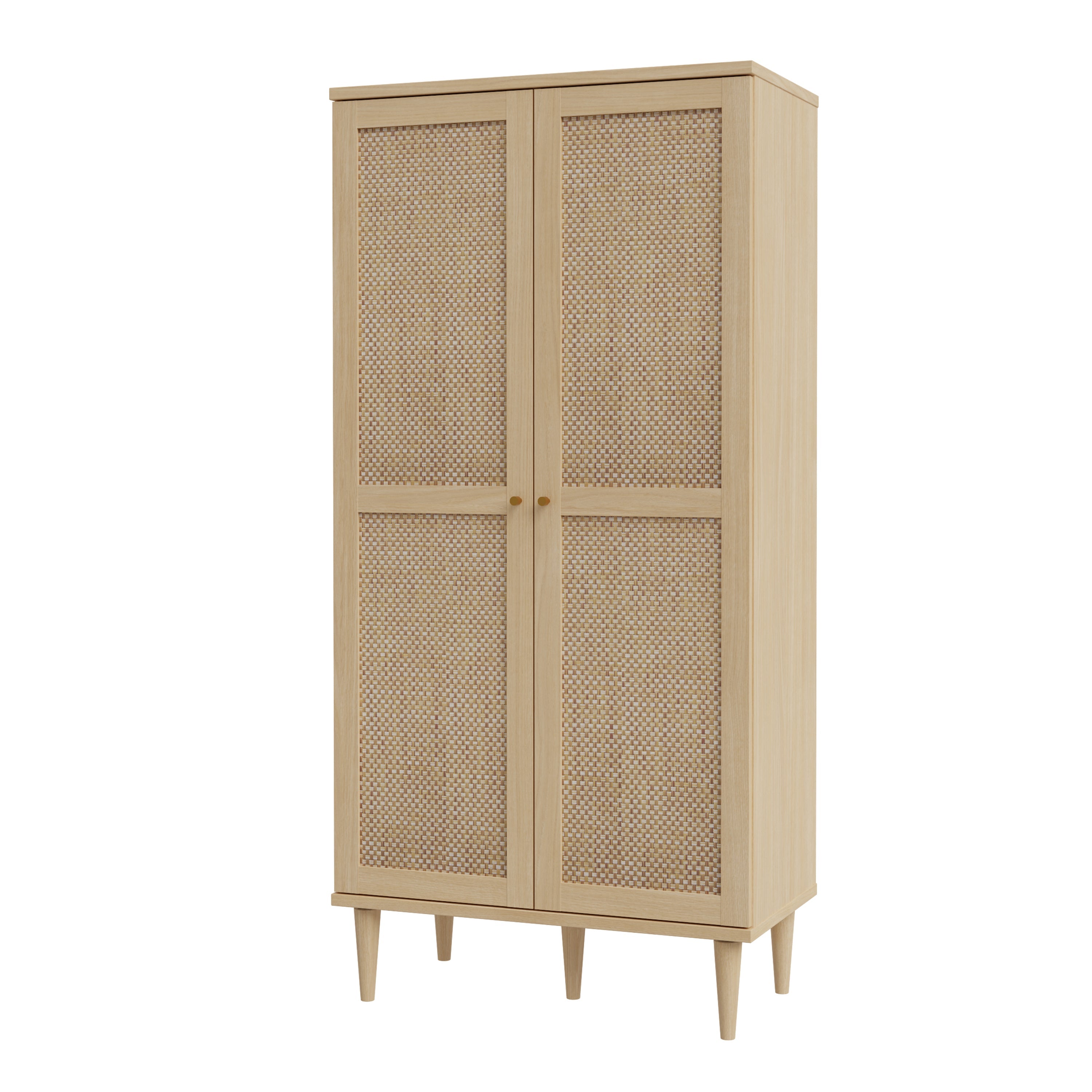 Calasetta 2 Door Display Cabinet in Rattan – FTG, view 3