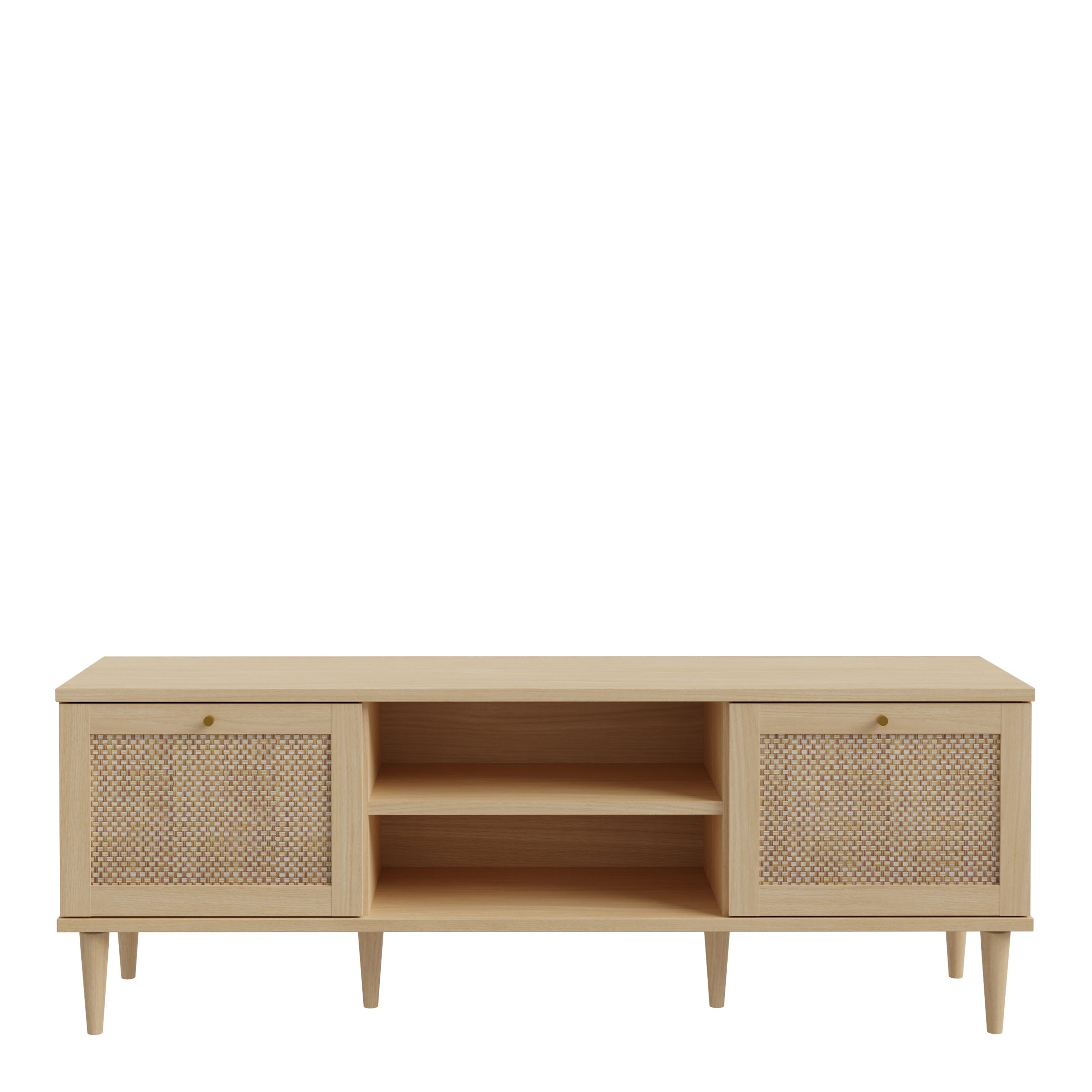 Calasetta 2 Door 1 Shelf TV Unit in Rattan – FTG, view 2