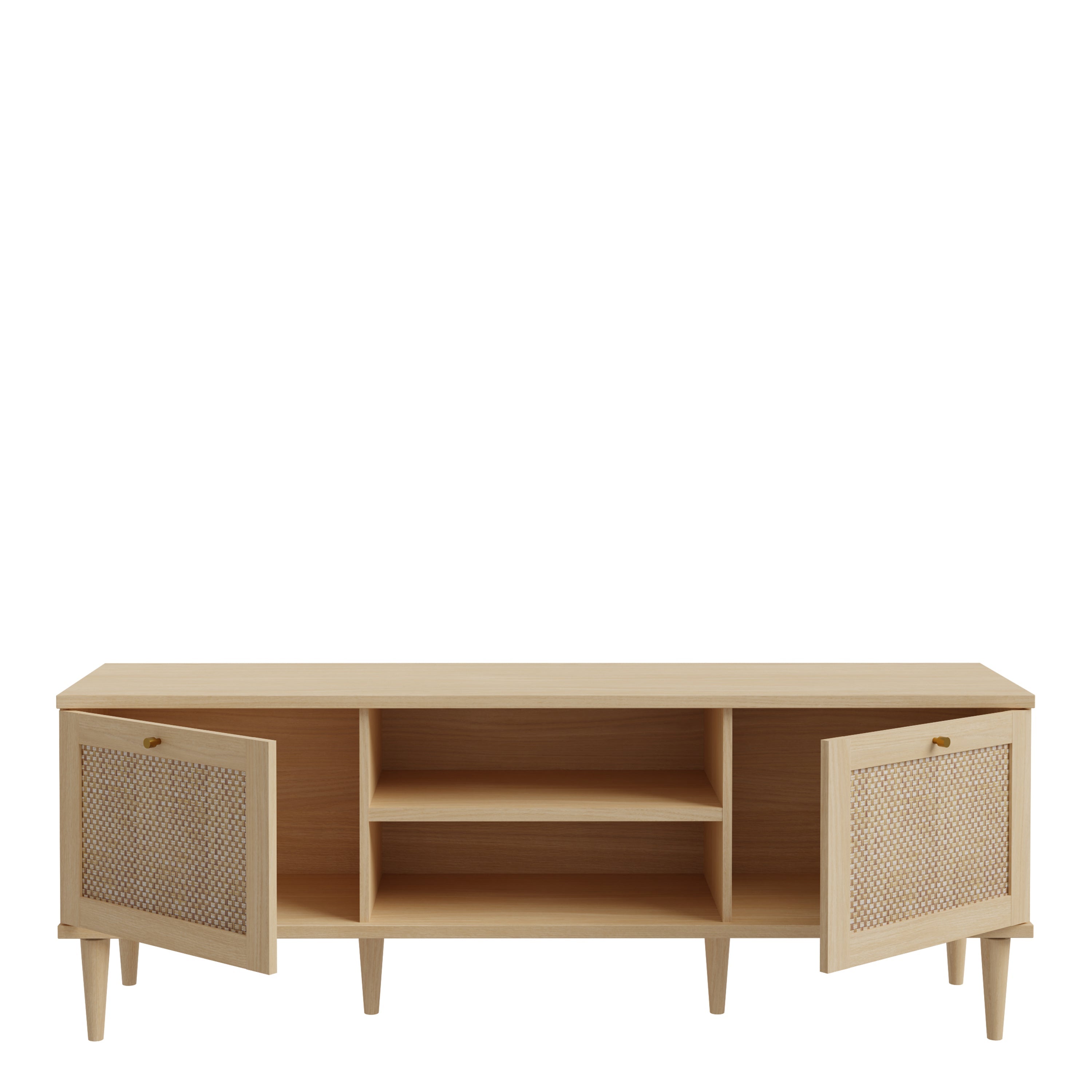 Calasetta 2 Door 1 Shelf TV Unit in Rattan – FTG, view 5