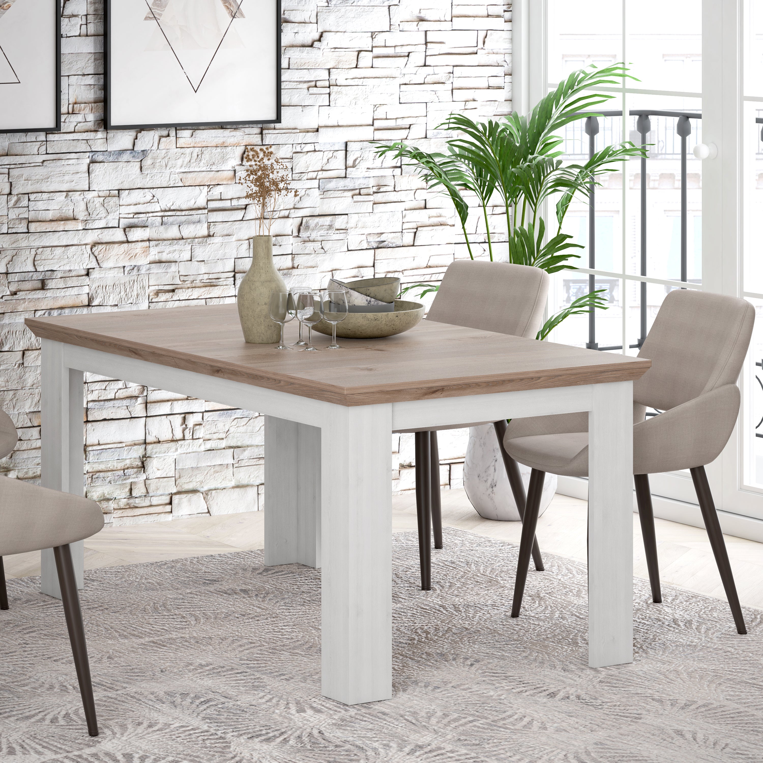 Illopa Extending Dining Table 160-207cm in Oak Nelson/Snowy Oak – FTG, view 4