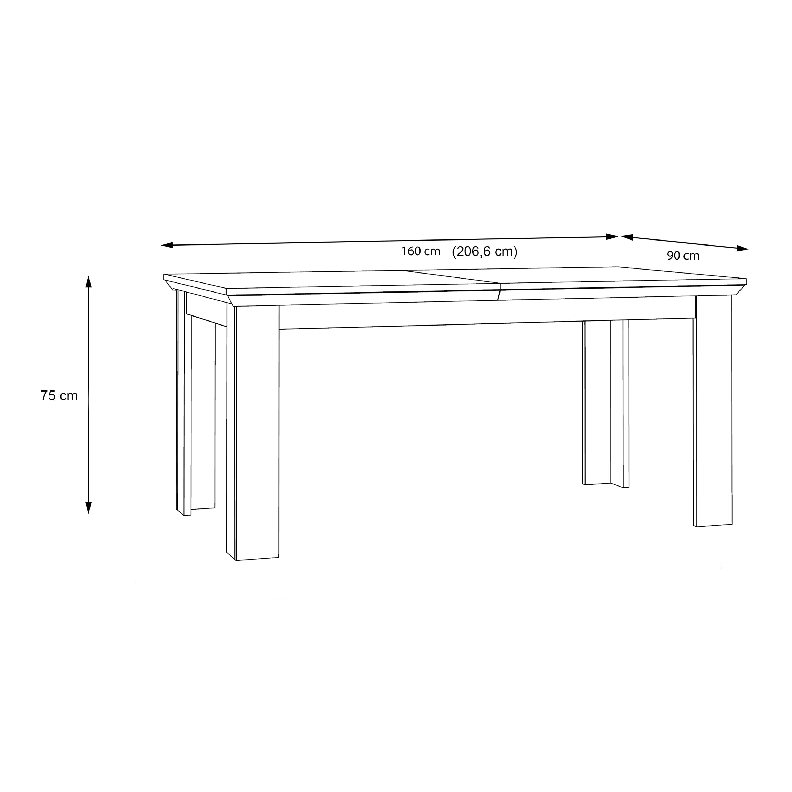 Illopa Extending Dining Table 160-207cm in Oak Nelson/Snowy Oak – FTG, view 6