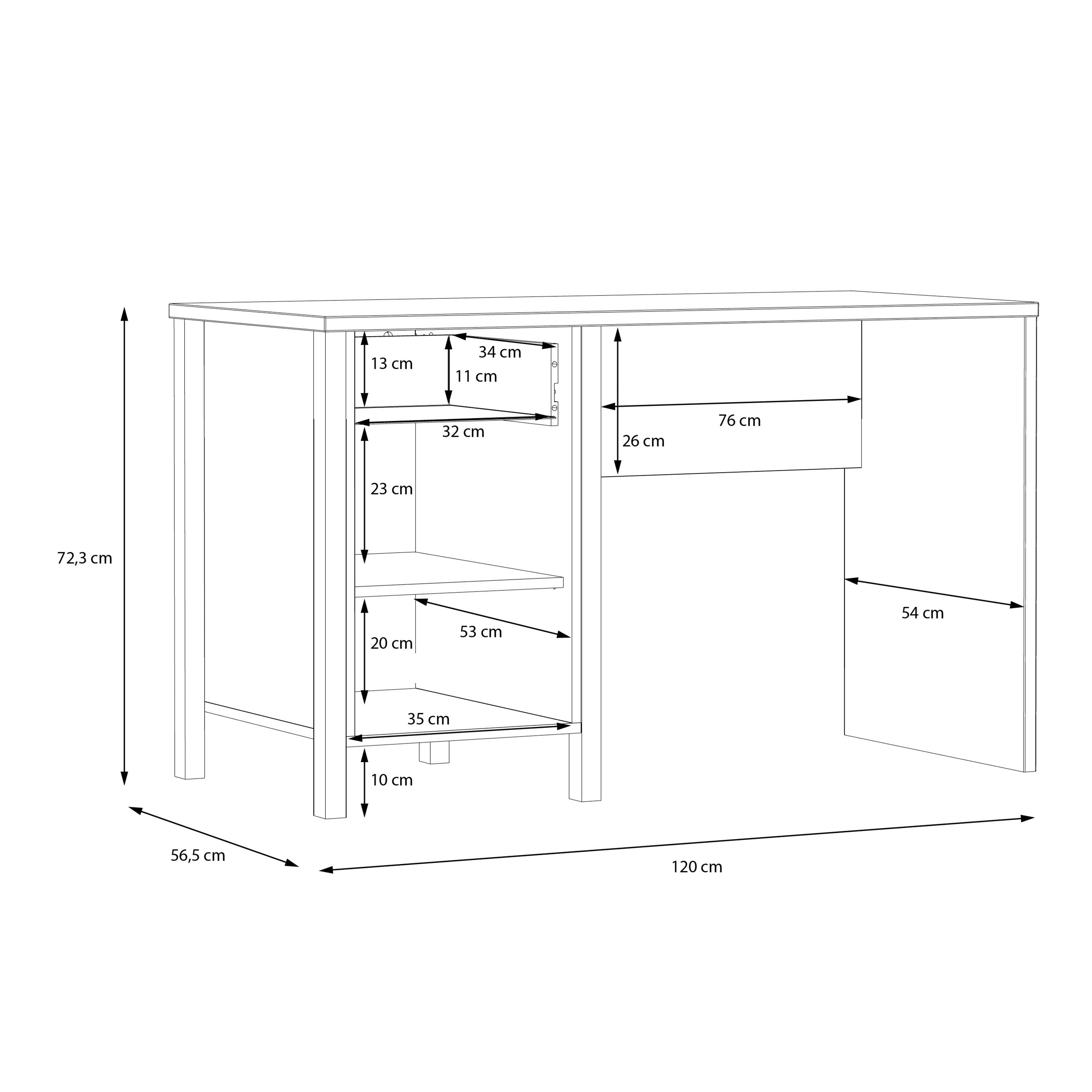High Rock Desk in Matt Black/Riviera Oak – FTG, view 10