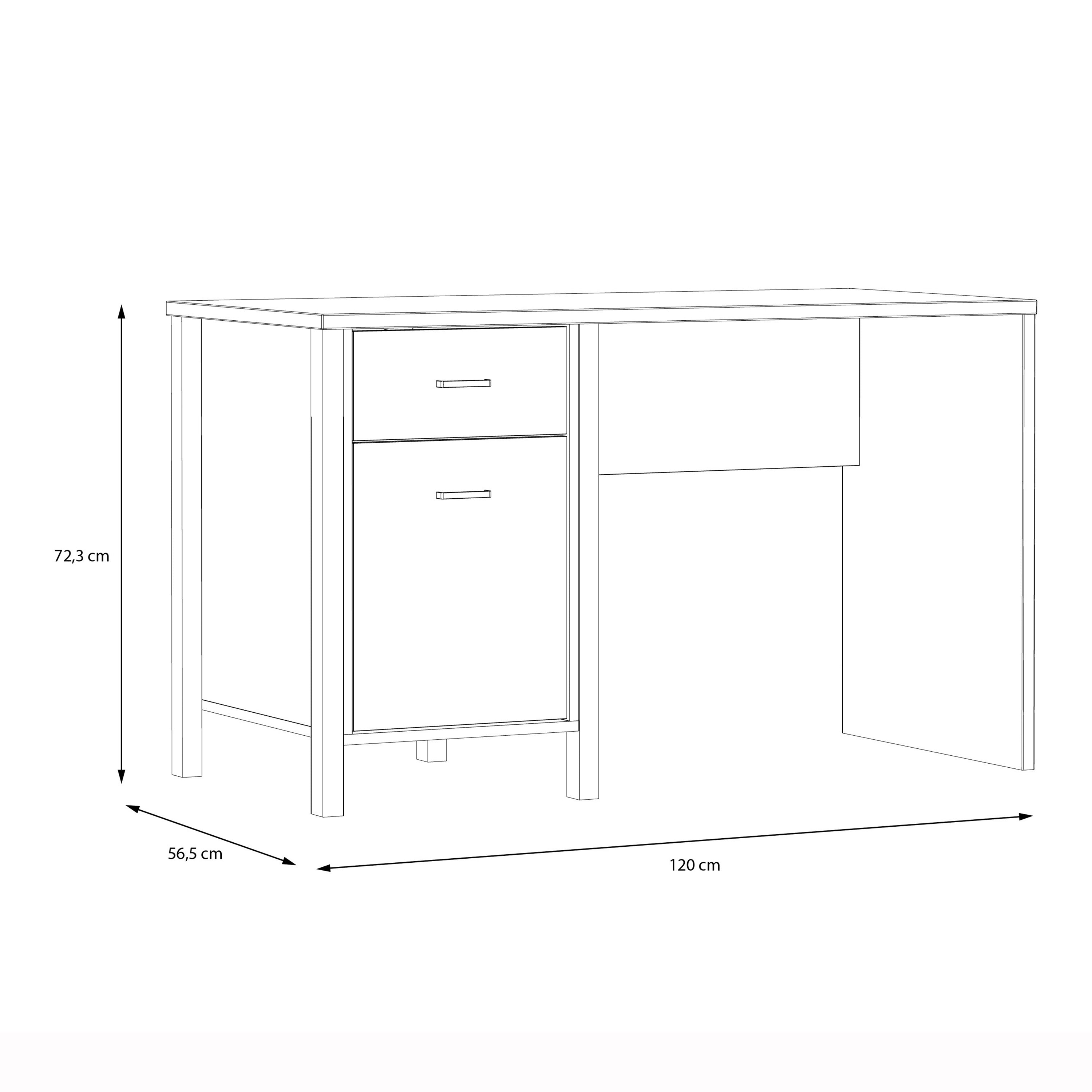 High Rock Desk in Matt Black/Riviera Oak – FTG, view 9