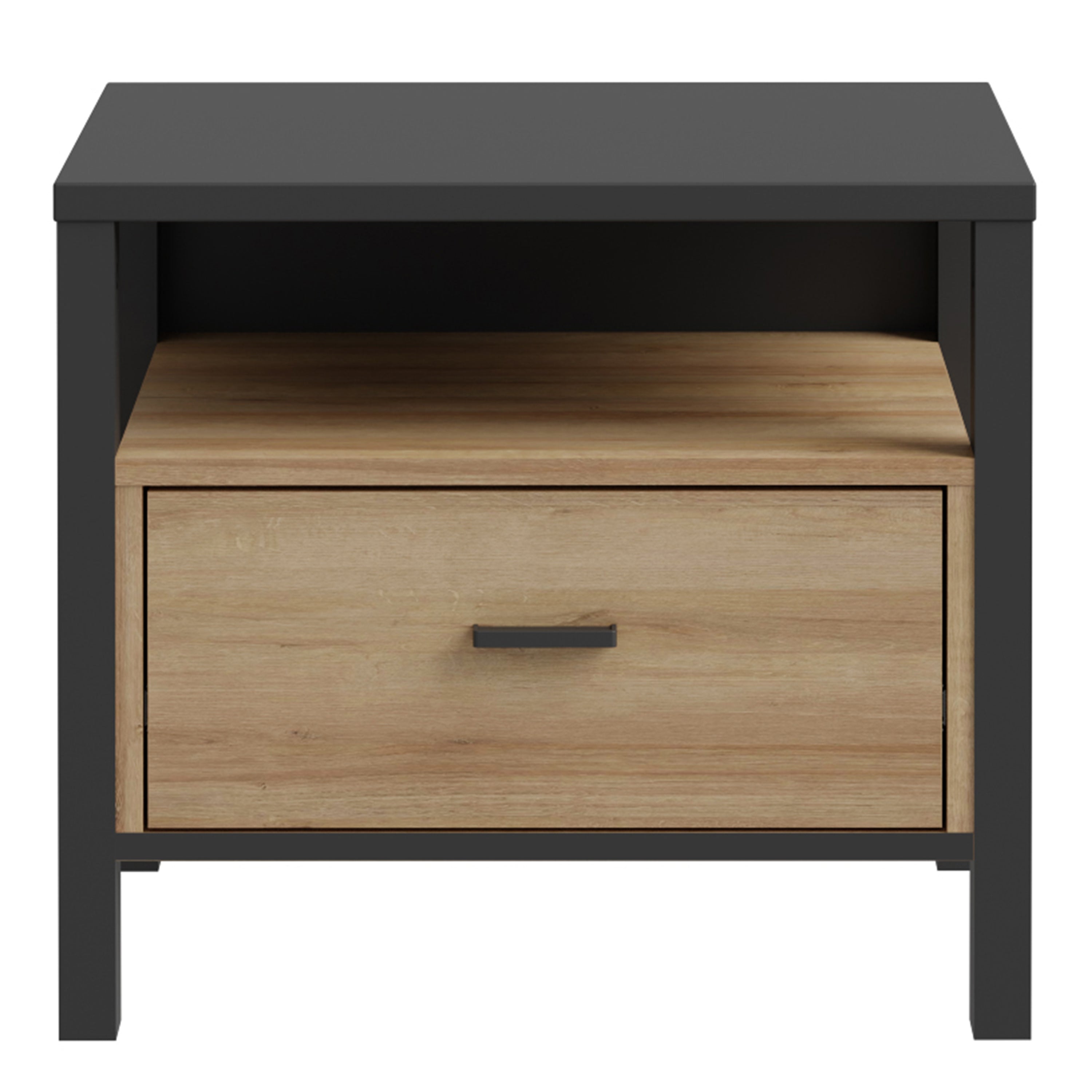High Rock Bedside in Matt Black/Riviera Oak – FTG, view 2