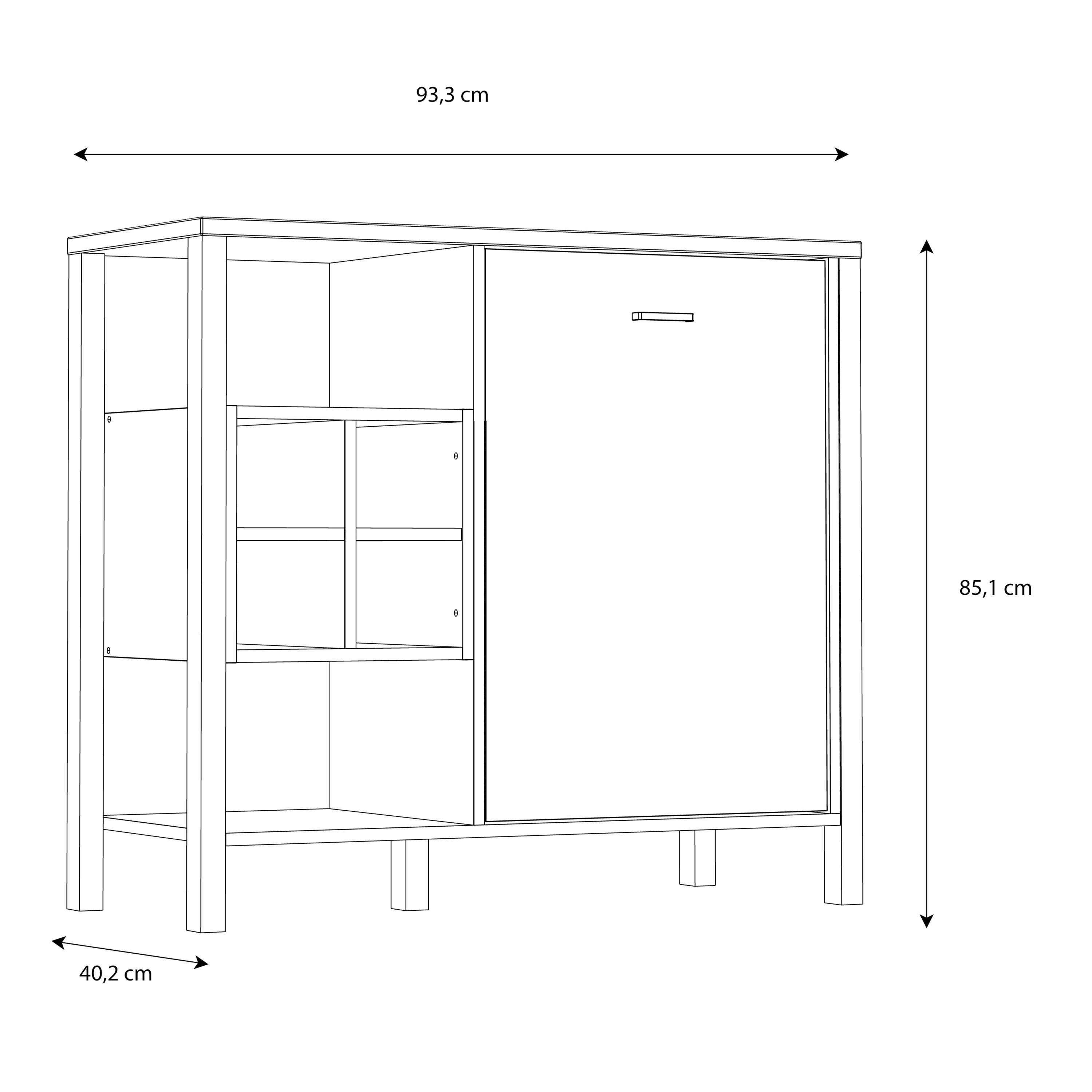 High Rock Storage/Display Chest in Matt Black/Riviera Oak – FTG, view 10